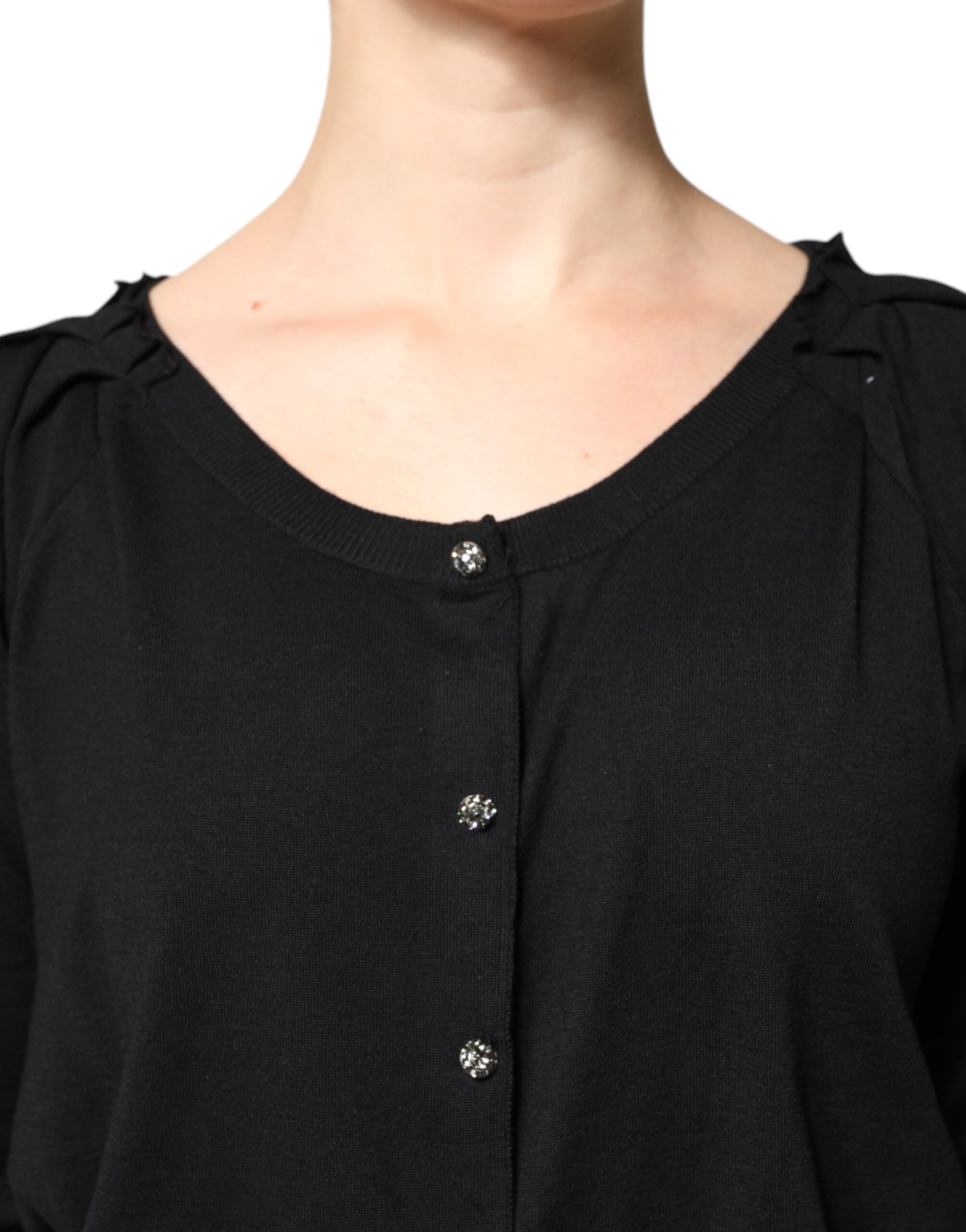 Dolce & Gabbana Black Button Down Short Sleeve Blouse Top | Regal Royce