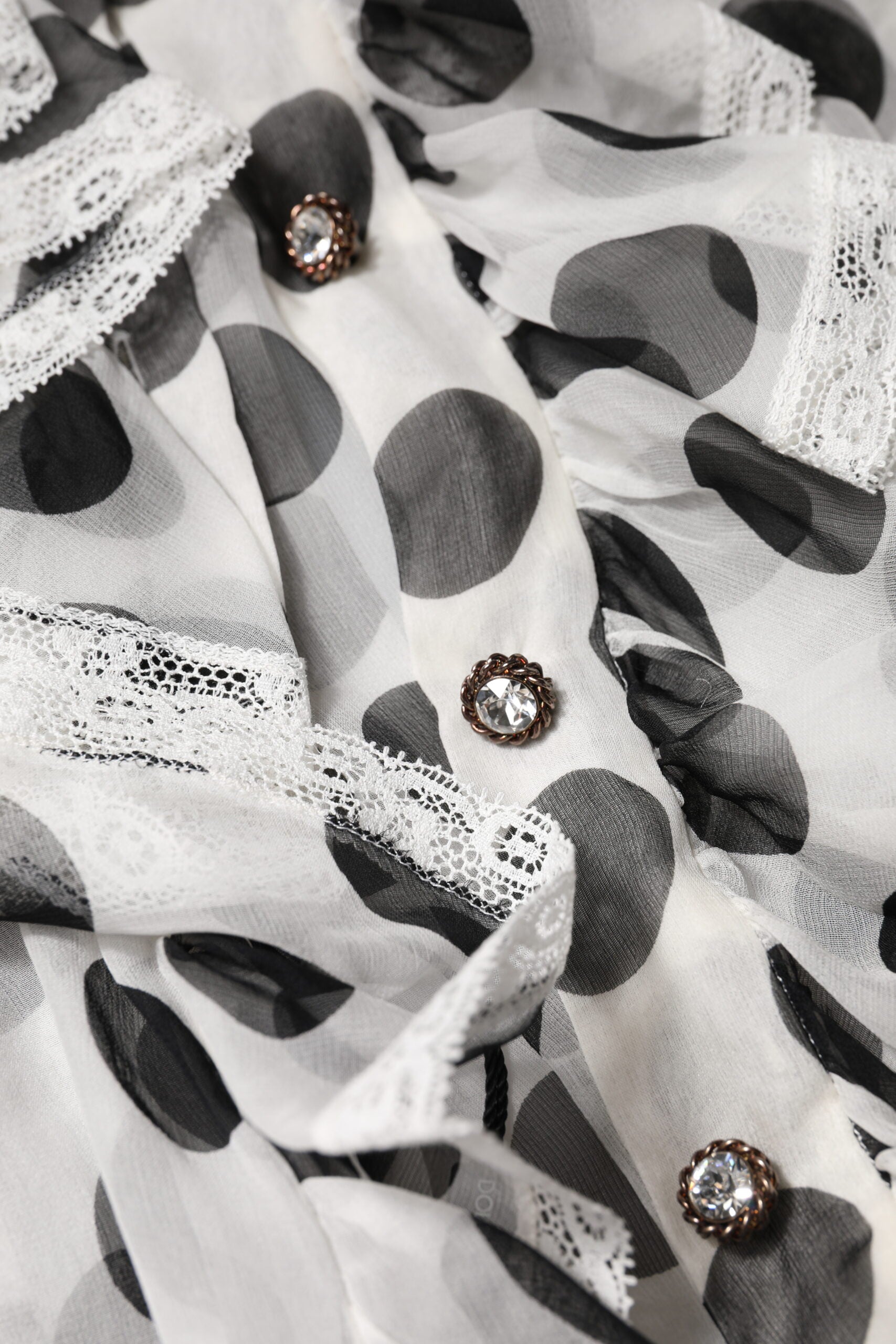 Dolce & Gabbana White Black Polka Dot Cotton Sleeveless Top | Regal Royce