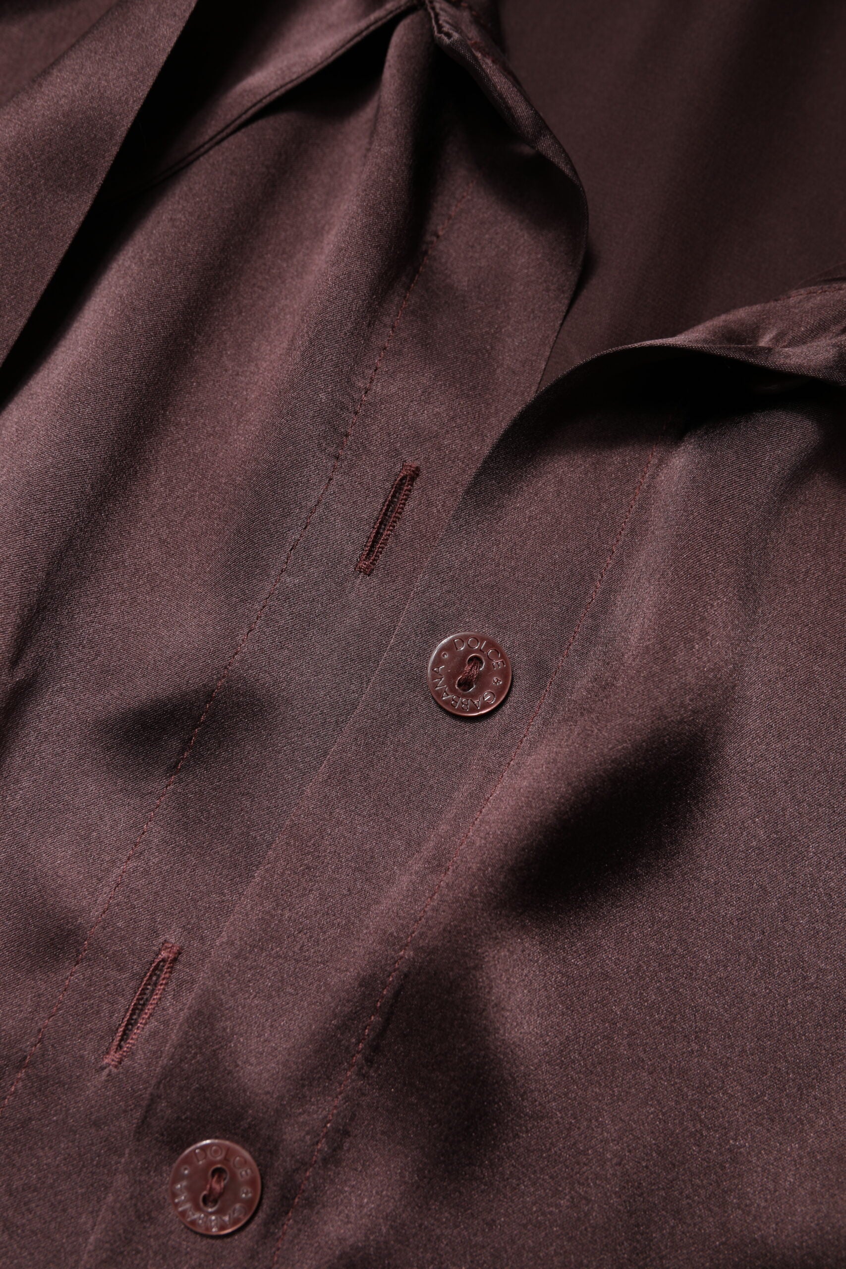 Dolce & Gabbana Brown Ascot Collar Long Sleeve Blouse Top | Regal Royce