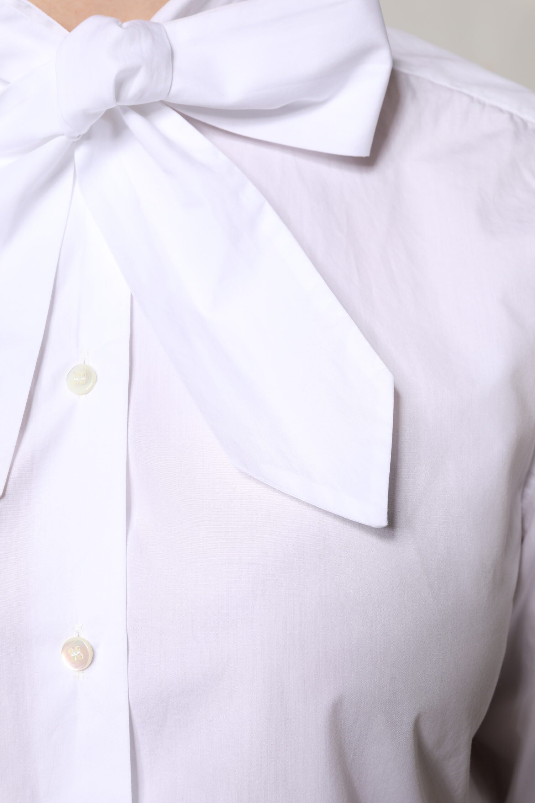 Dolce & Gabbana White Ascot Collar Long Sleeve Blouse Top | Regal Royce