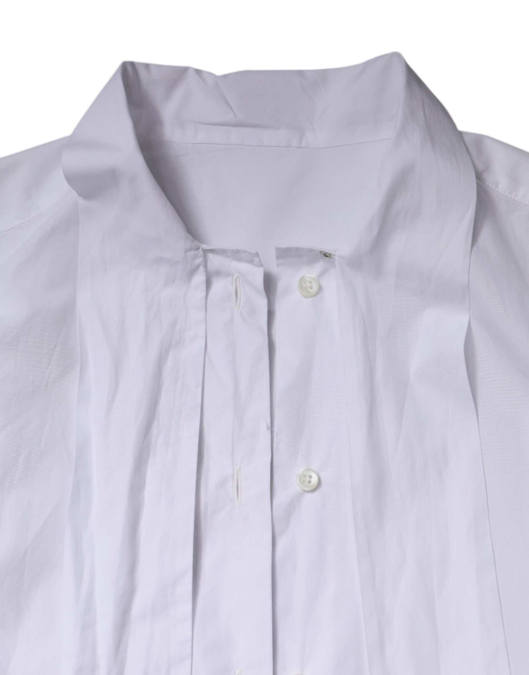 Dolce & Gabbana White Ascot Collar Long Sleeve Blouse Top | Regal Royce