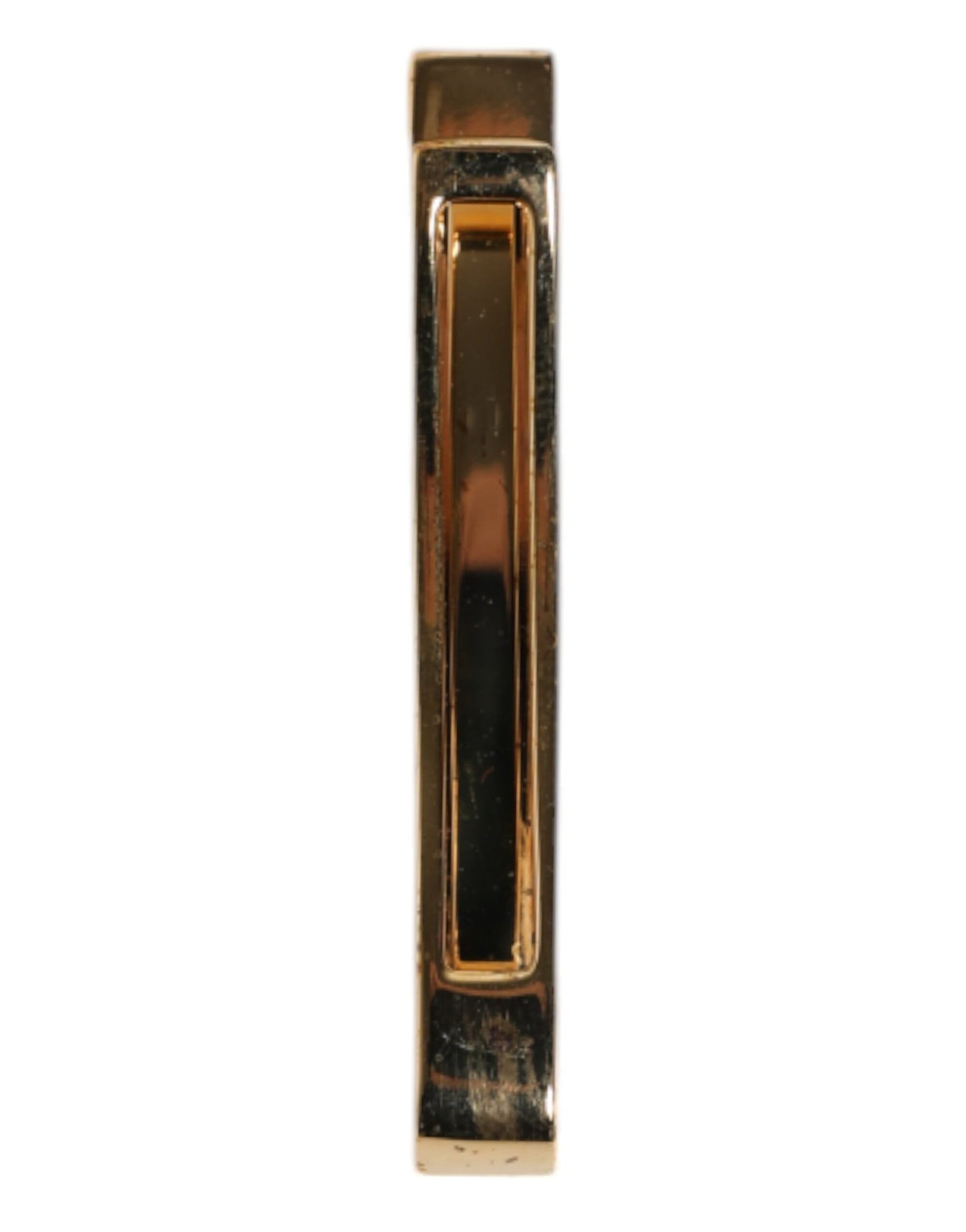 Dolce & Gabbana Gold Tone Brass Crystal Branded Accessory Tie Clip Bar | Regal Royce