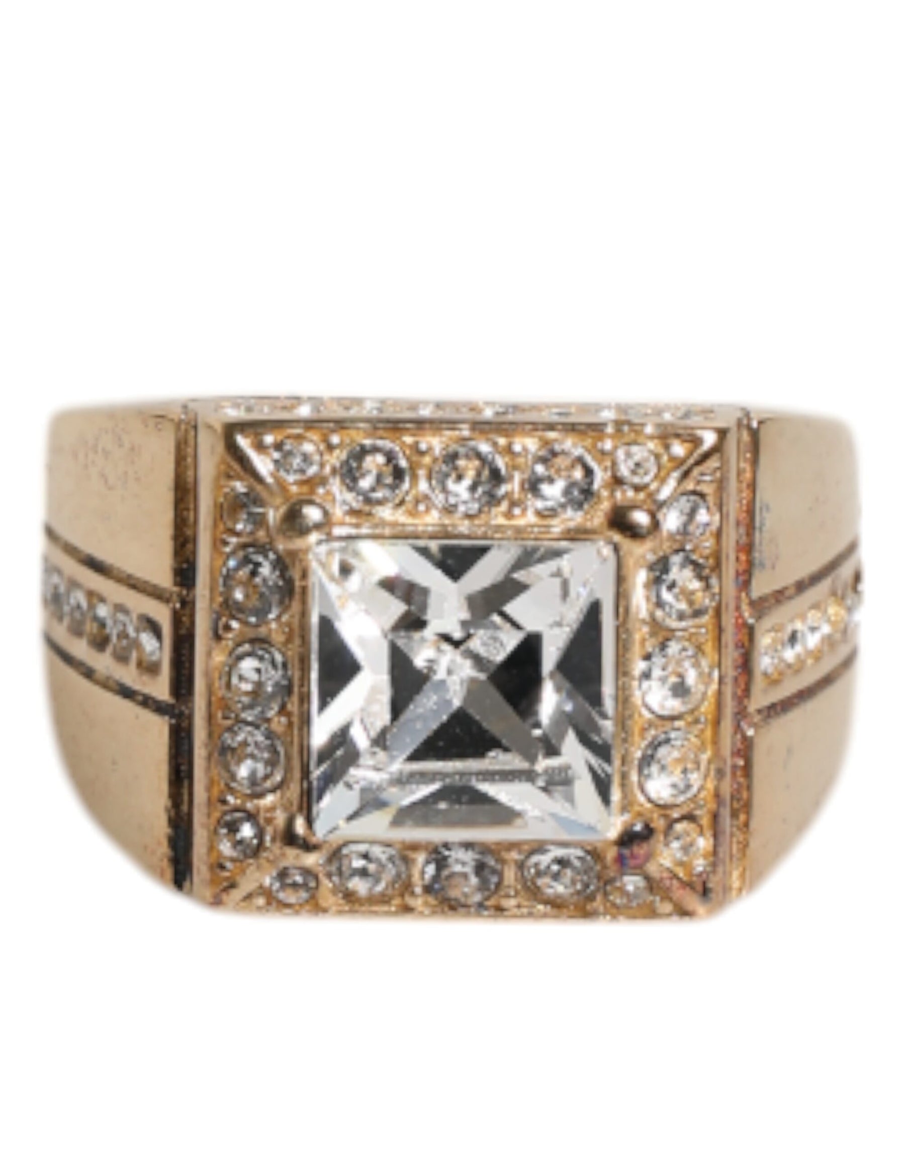 Dolce & Gabbana Gold Tone Sterling Silver 925 Crystals Ring | Regal Royce
