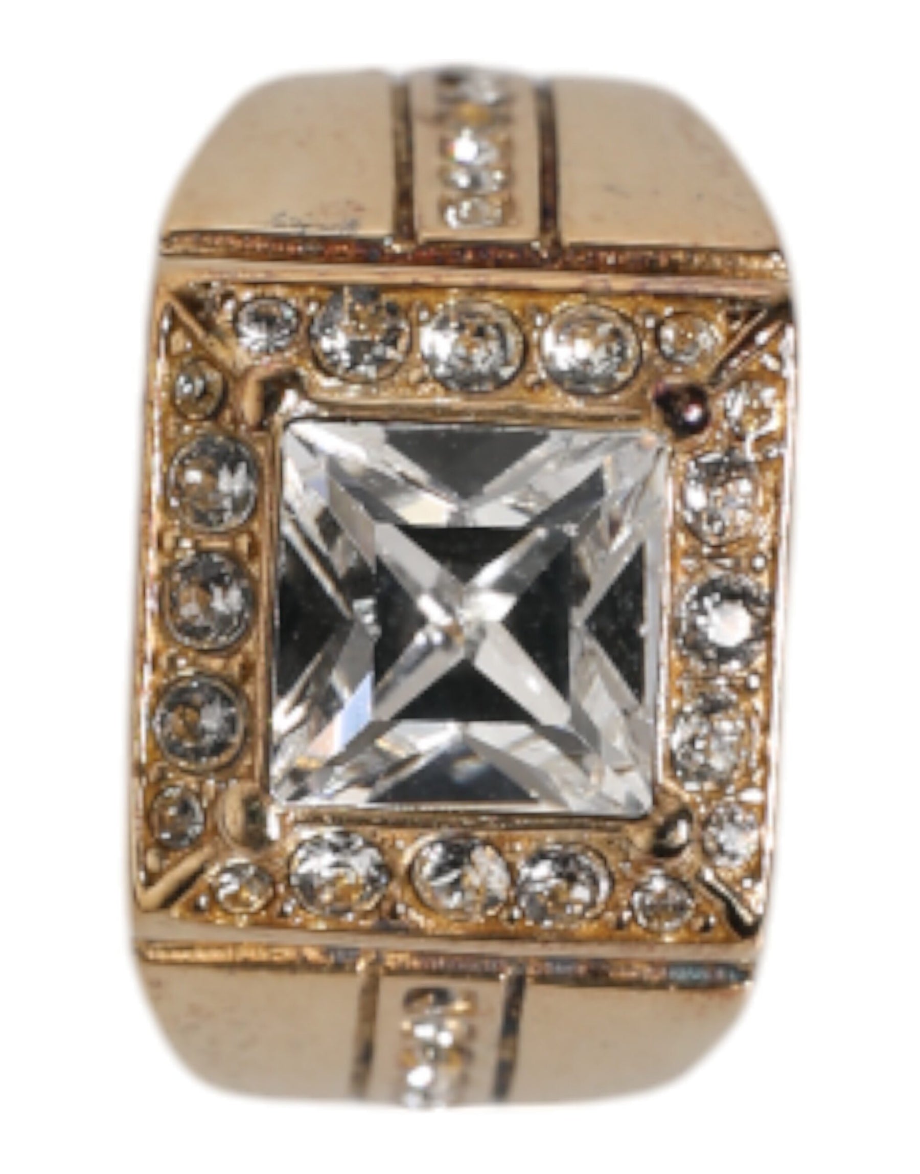 Dolce & Gabbana Gold Tone Sterling Silver 925 Crystals Ring | Regal Royce