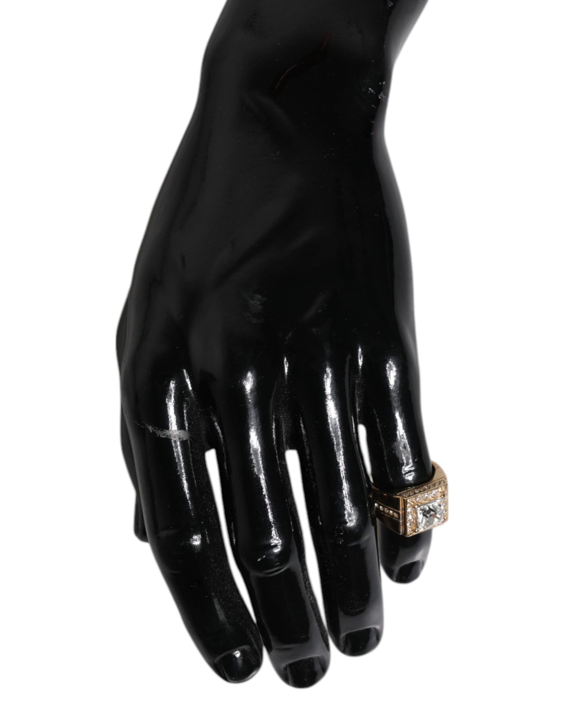 Dolce & Gabbana Gold Tone Sterling Silver 925 Crystals Ring | Regal Royce