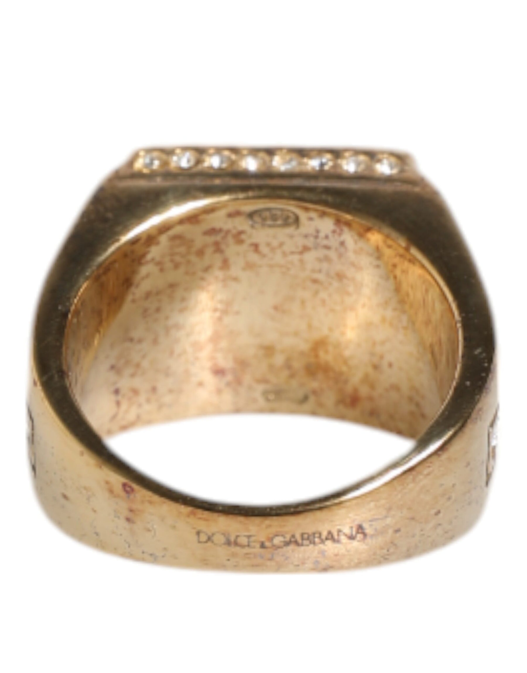 Dolce & Gabbana Gold Tone Sterling Silver 925 Crystals Ring | Regal Royce