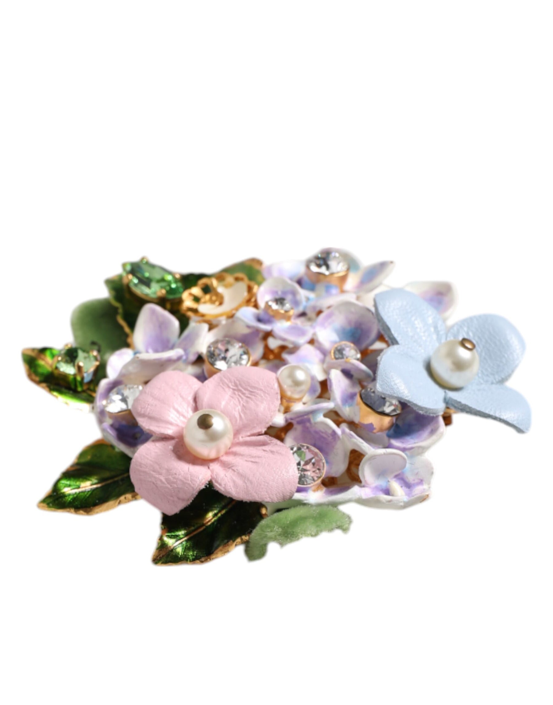 Dolce & Gabbana Multicolor Floral Crystals Pearls Enamel Accents Brooch | Regal Royce