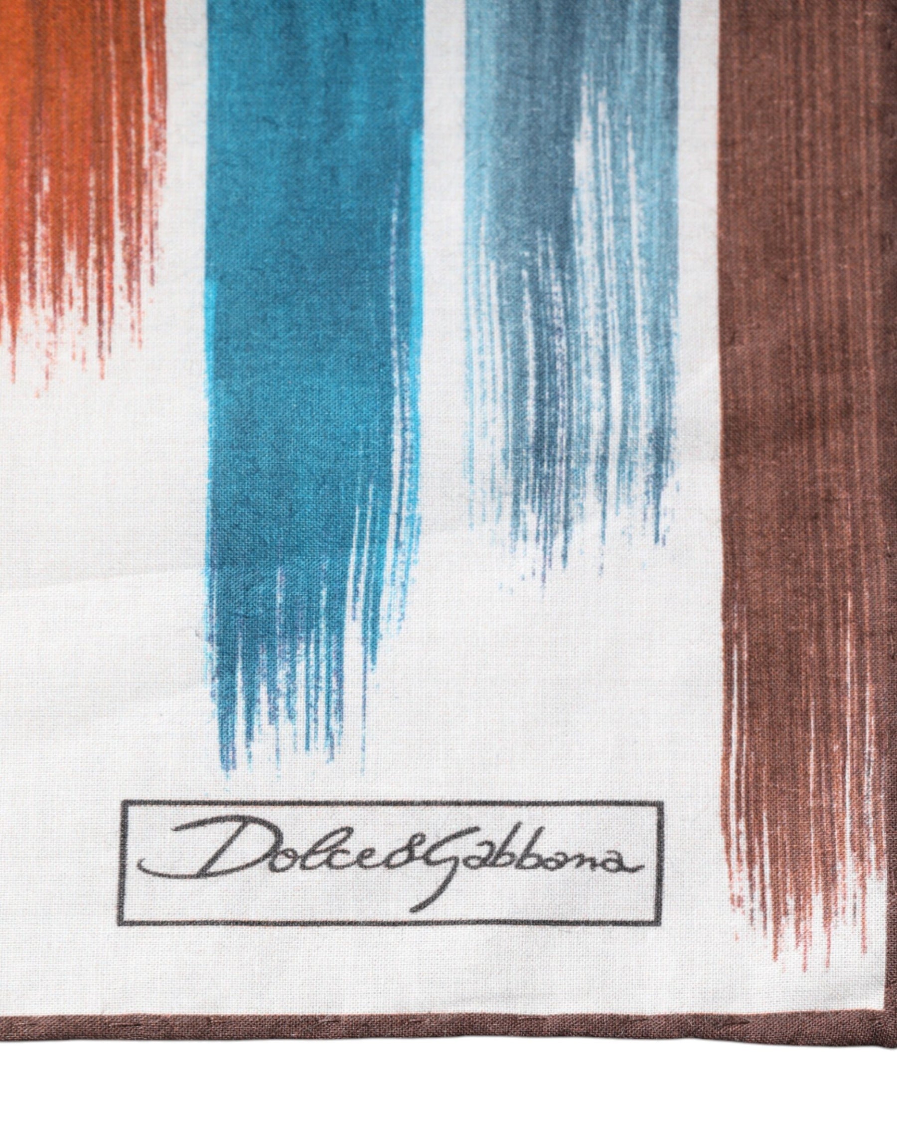 Dolce & Gabbana Multicolor Stripes Cotton Square Foulard Scarf | Regal Royce