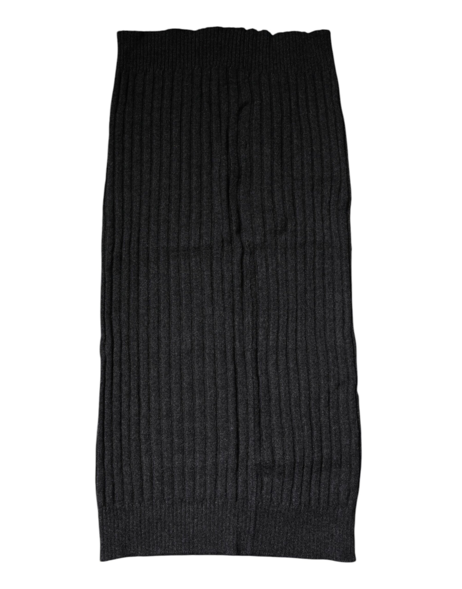 Dolce & Gabbana Black Cashmere Knitted Neck Warmer Foulard Scarf | Regal Royce