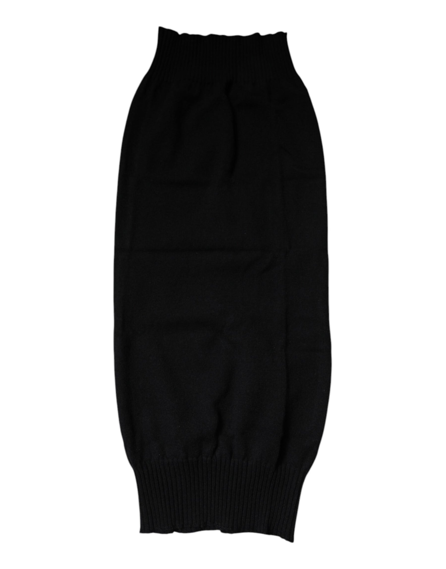 Dolce & Gabbana Black Cashmere Knitted Neck Warmer Foulard Scarf | Regal Royce