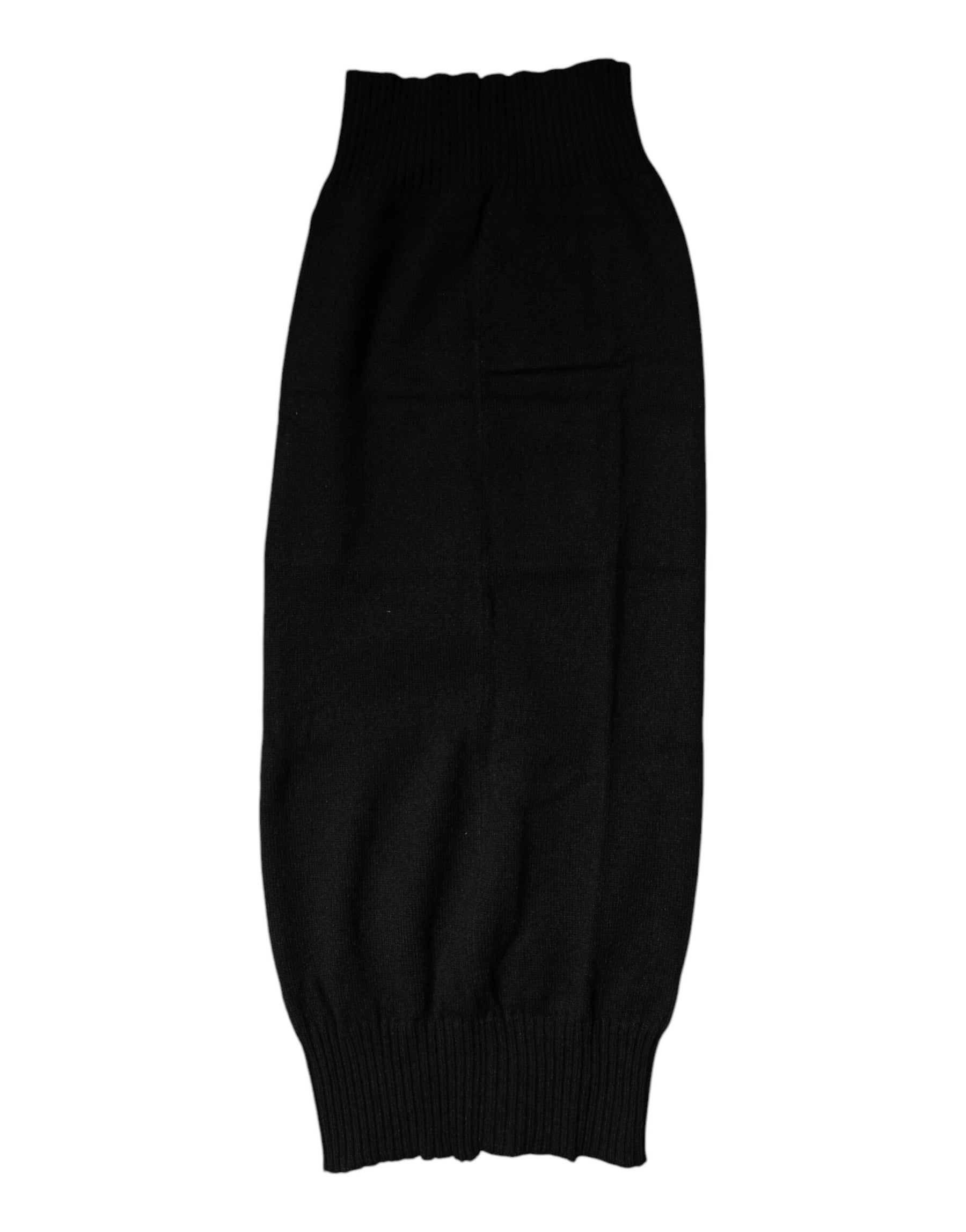 Dolce & Gabbana Black Cashmere Knitted Neck Warmer Foulard Scarf | Regal Royce