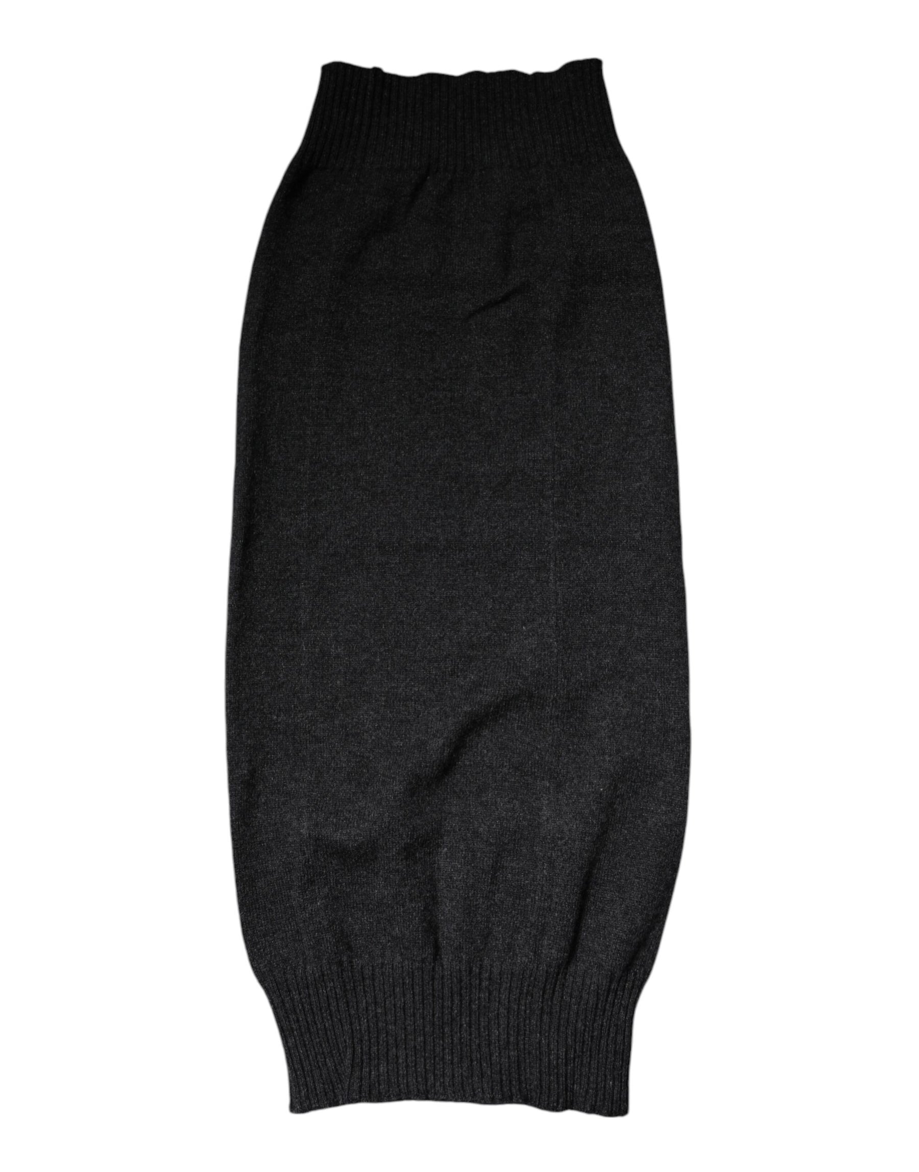 Dolce & Gabbana Black Cashmere Knitted Neck Warmer Foulard Scarf | Regal Royce