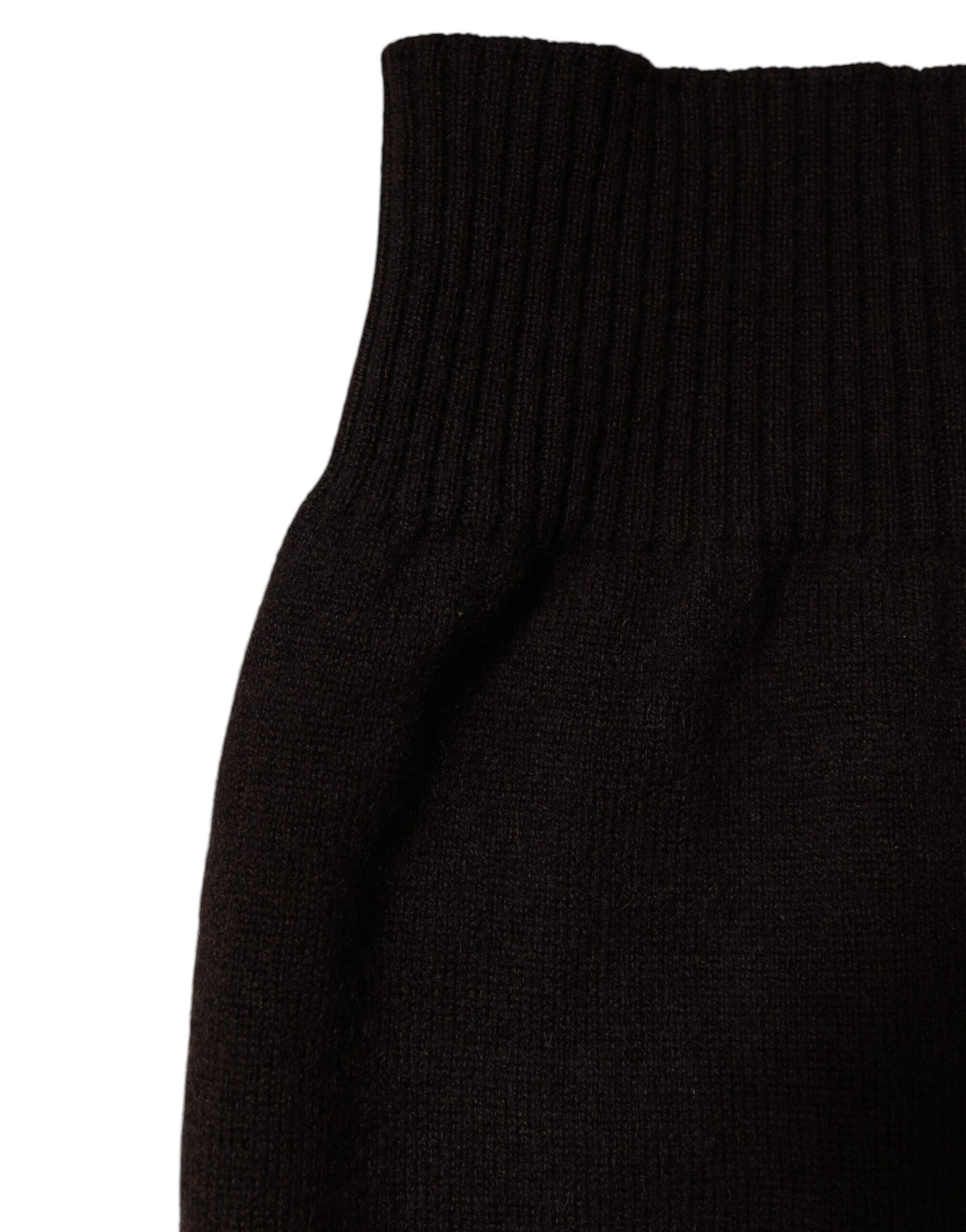 Dolce & Gabbana Brown Cashmere Knitted Neck Warmer Foulard Scarf | Regal Royce