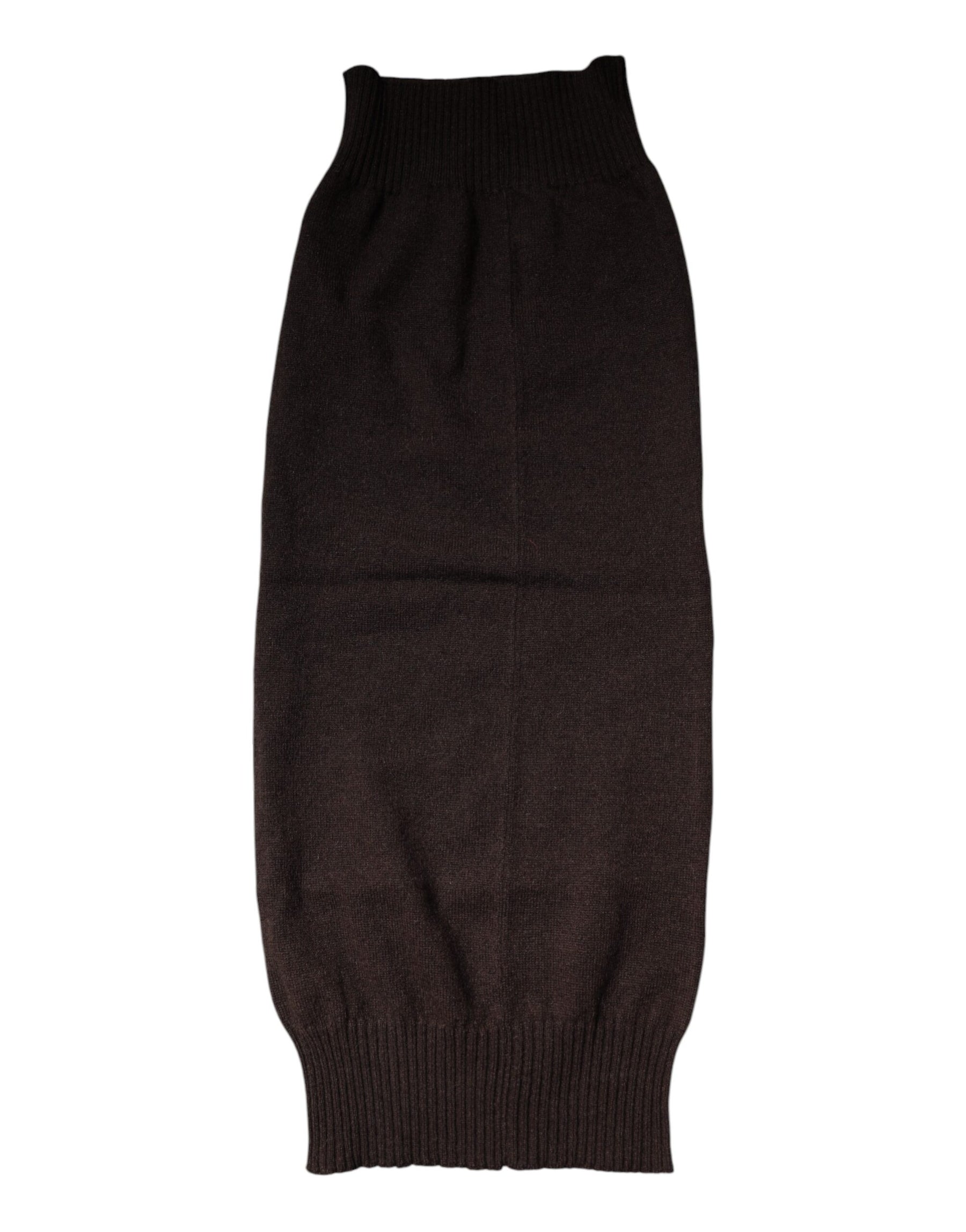 Dolce & Gabbana Brown Cashmere Knitted Neck Warmer Foulard Scarf | Regal Royce