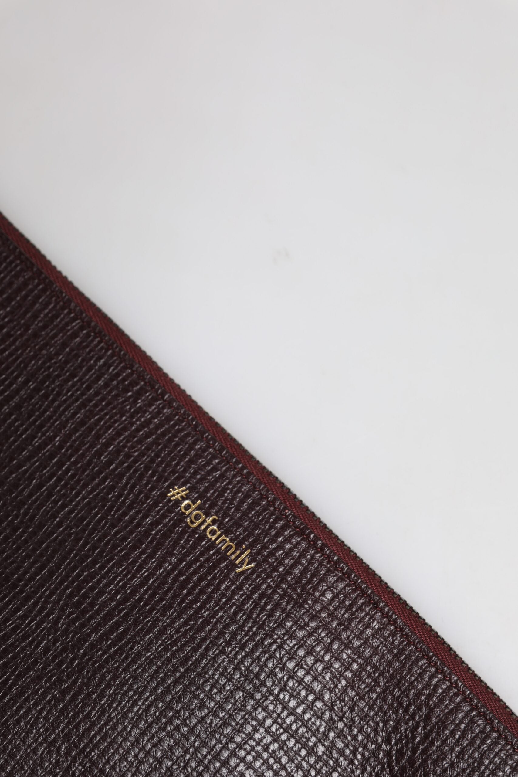 Dolce & Gabbana Brown Leather #DGFAMILY Embellished Men Clutch Pouch Bag | Regal Royce