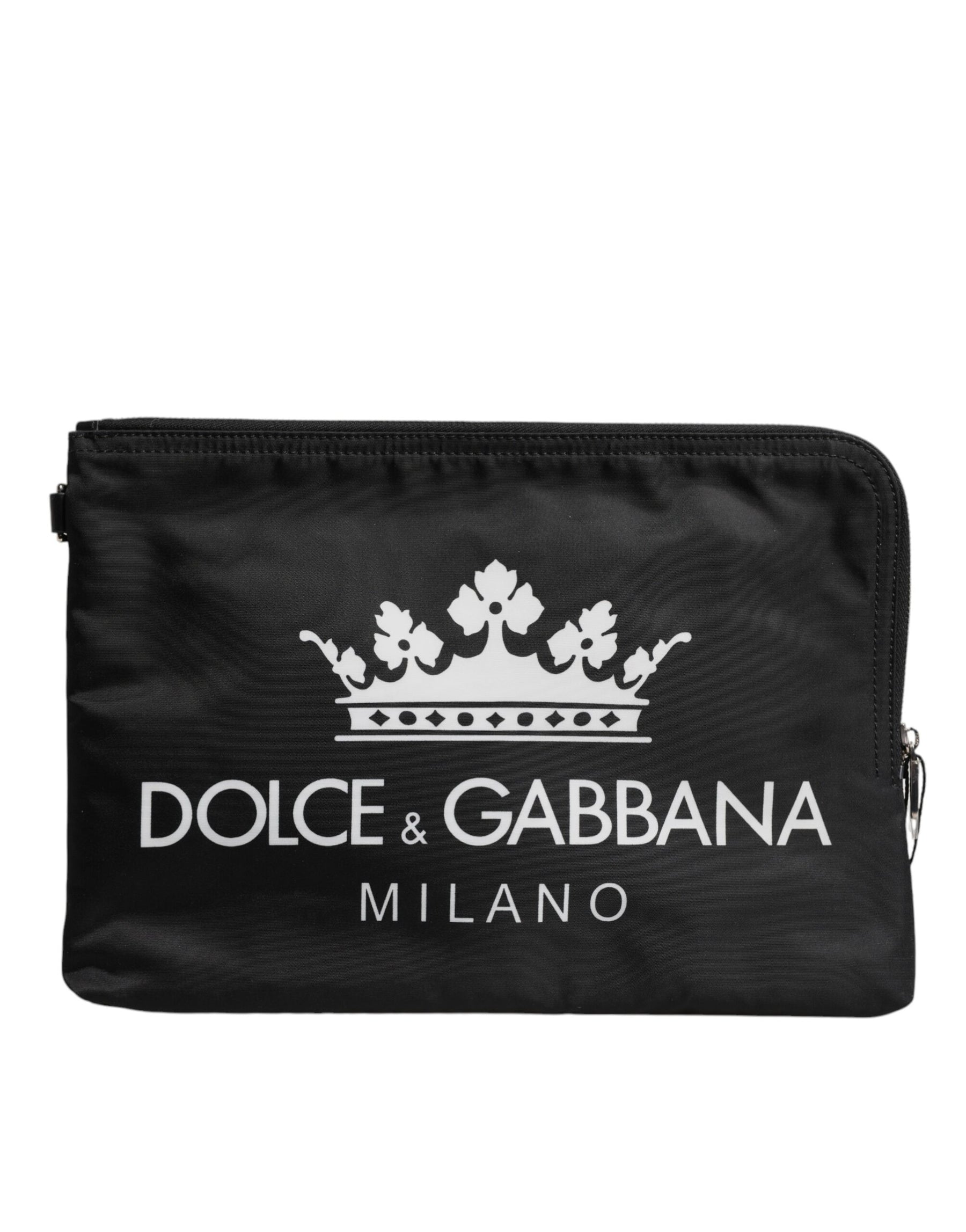 Dolce & Gabbana Black DG Milano Print Nylon Pouch Clutch Bag | Regal Royce