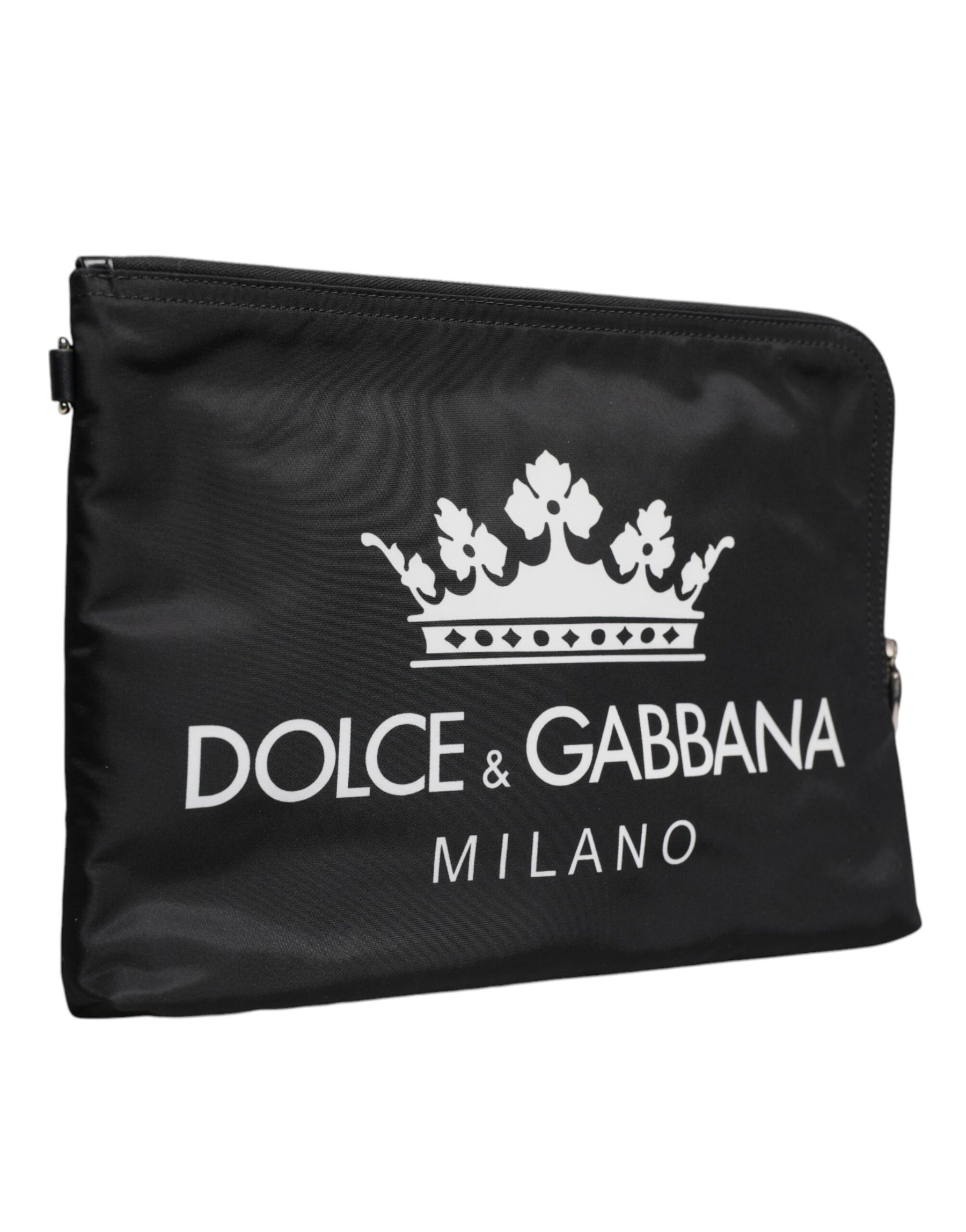 Dolce & Gabbana Black DG Milano Print Nylon Pouch Clutch Bag | Regal Royce