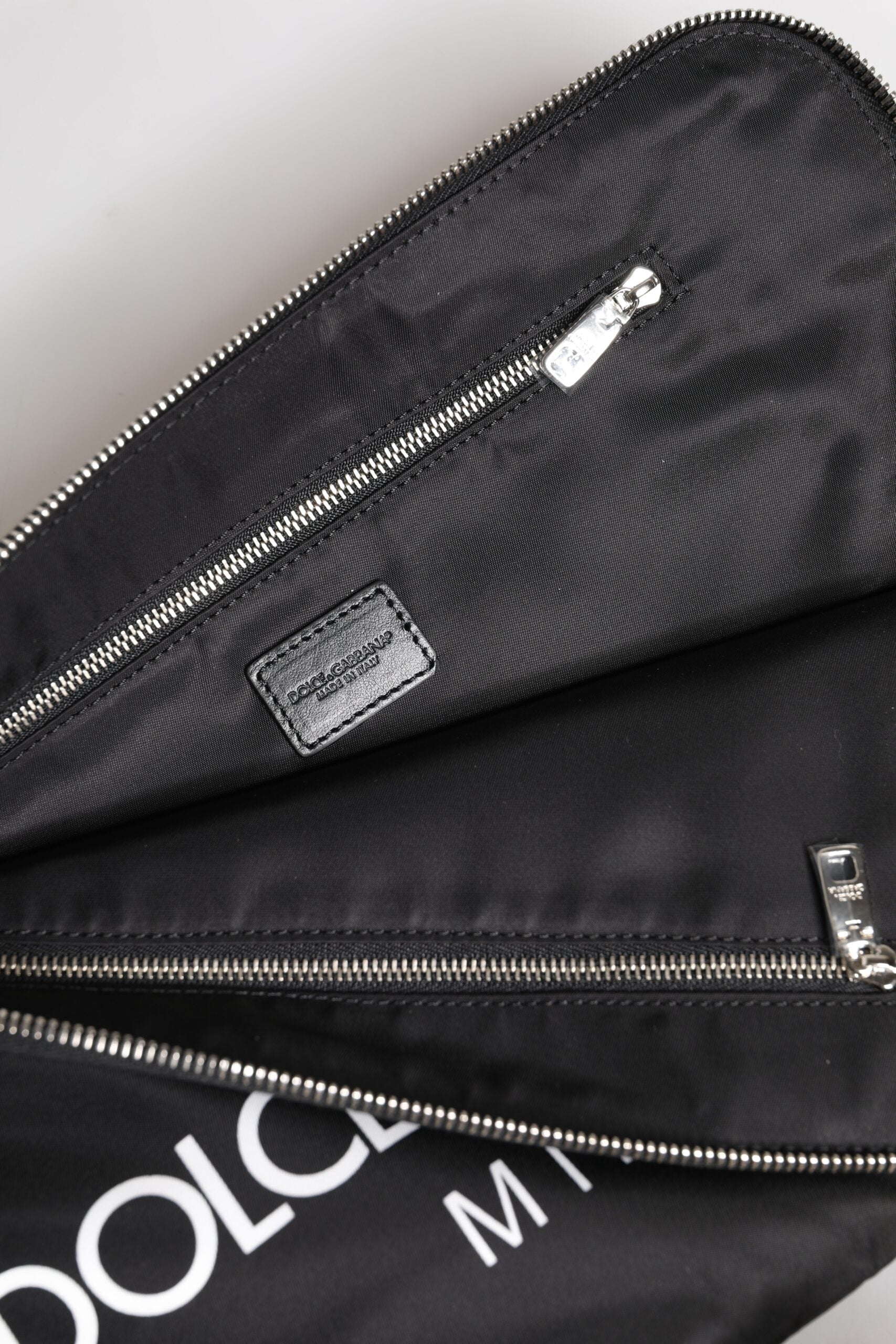 Dolce & Gabbana Black DG Milano Print Nylon Pouch Clutch Bag | Regal Royce