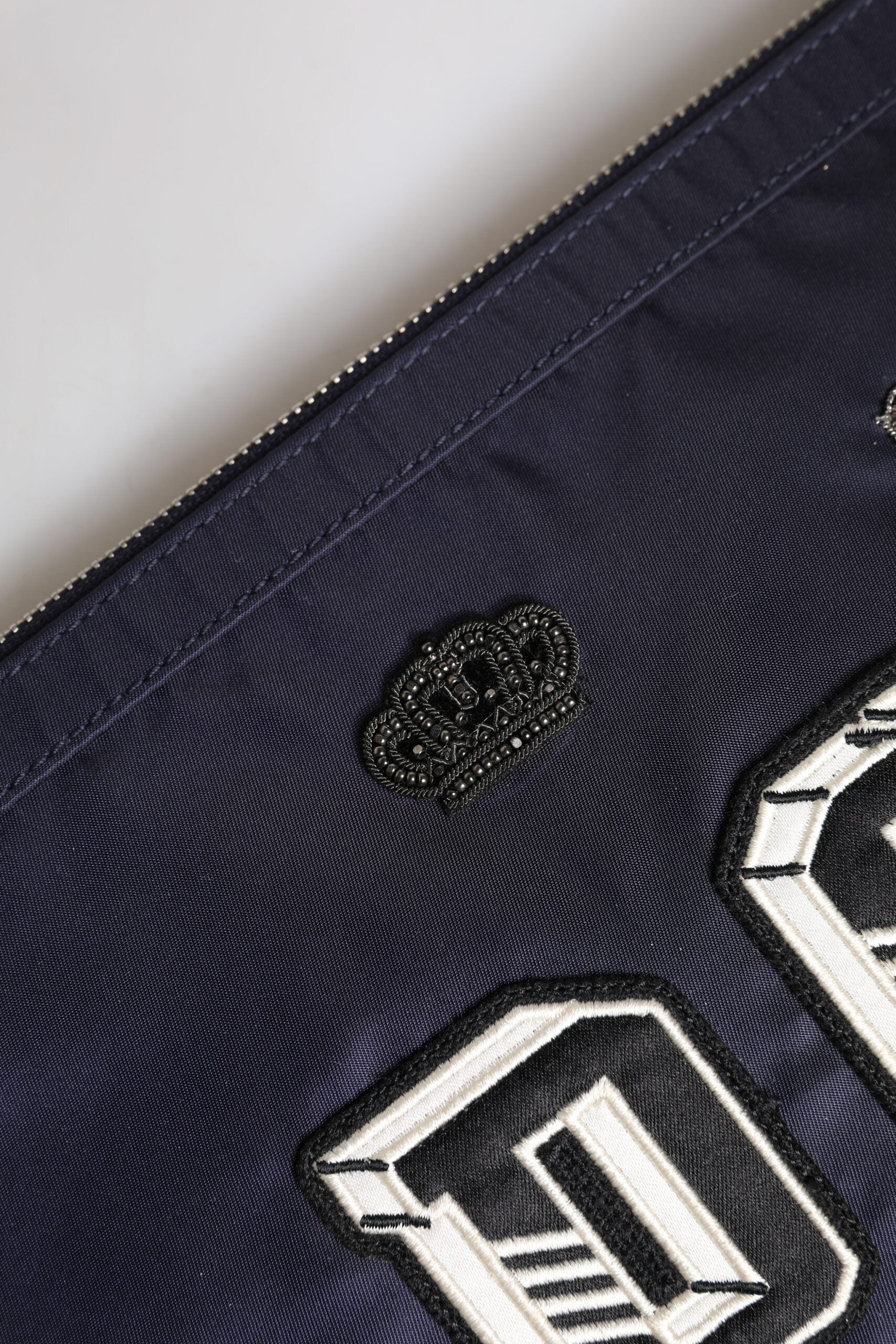 Dolce & Gabbana Blue DG Logo Patch Embellished Pouch Clutch Bag | Regal Royce