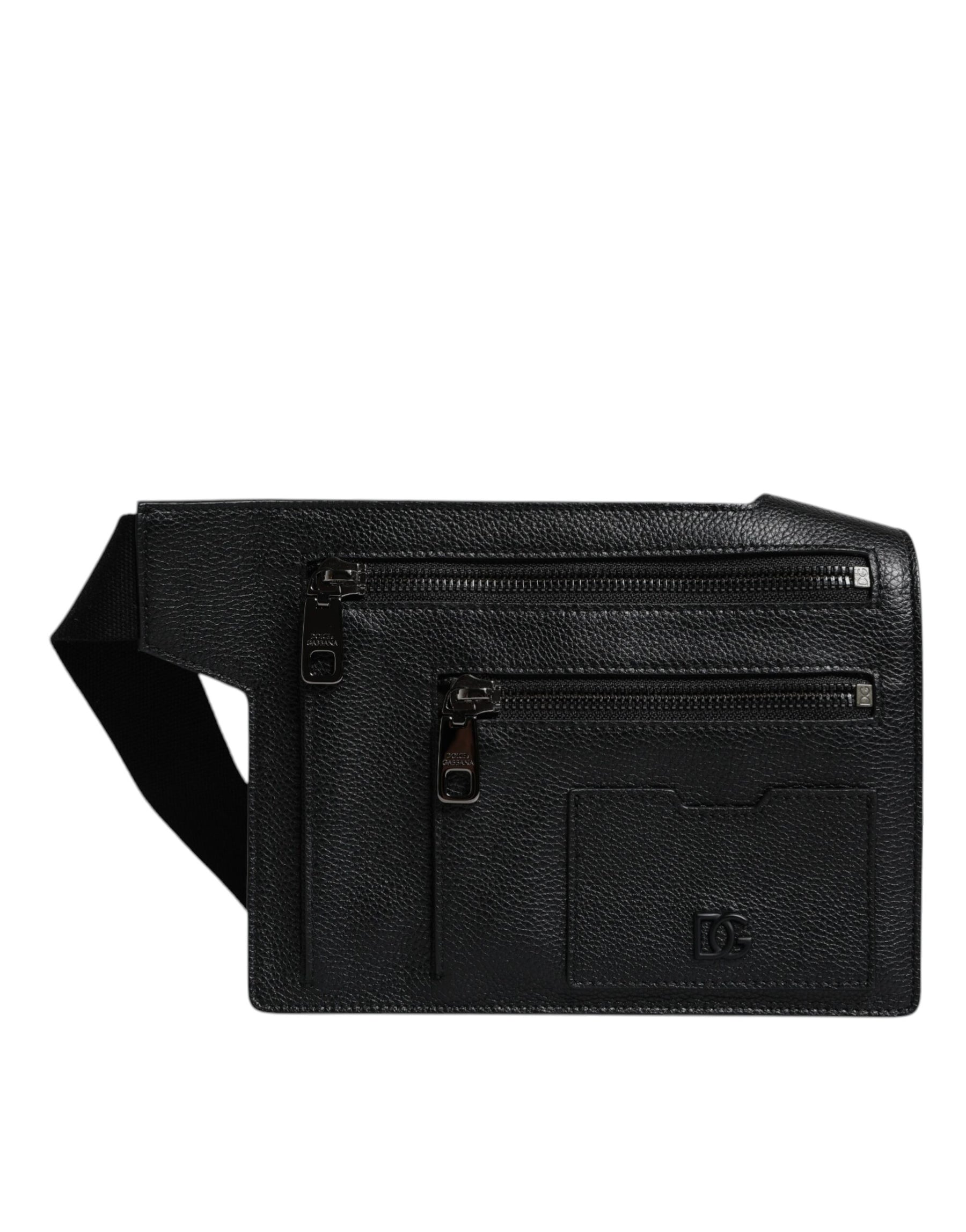 Dolce & Gabbana Black Calfskin Leather Messenger Crossbody Bag | Regal Royce