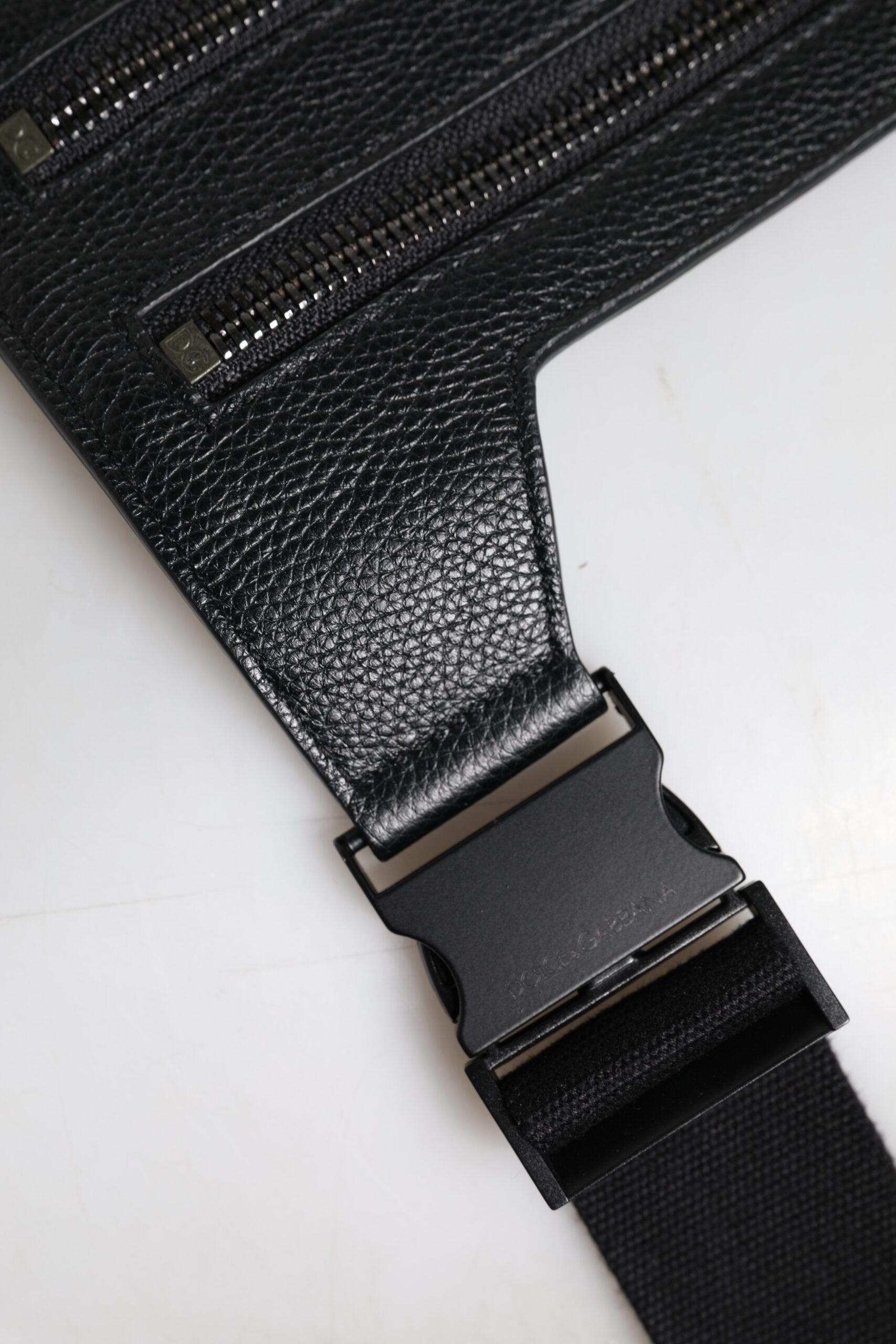 Dolce & Gabbana Black Calfskin Leather Messenger Crossbody Bag | Regal Royce