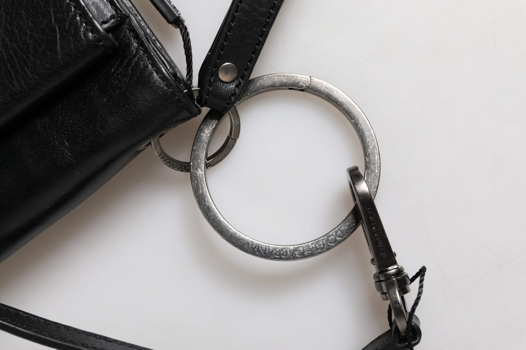 Dolce & Gabbana Black Leather Logo Purse Shoulder Crossbody Bag | Regal Royce