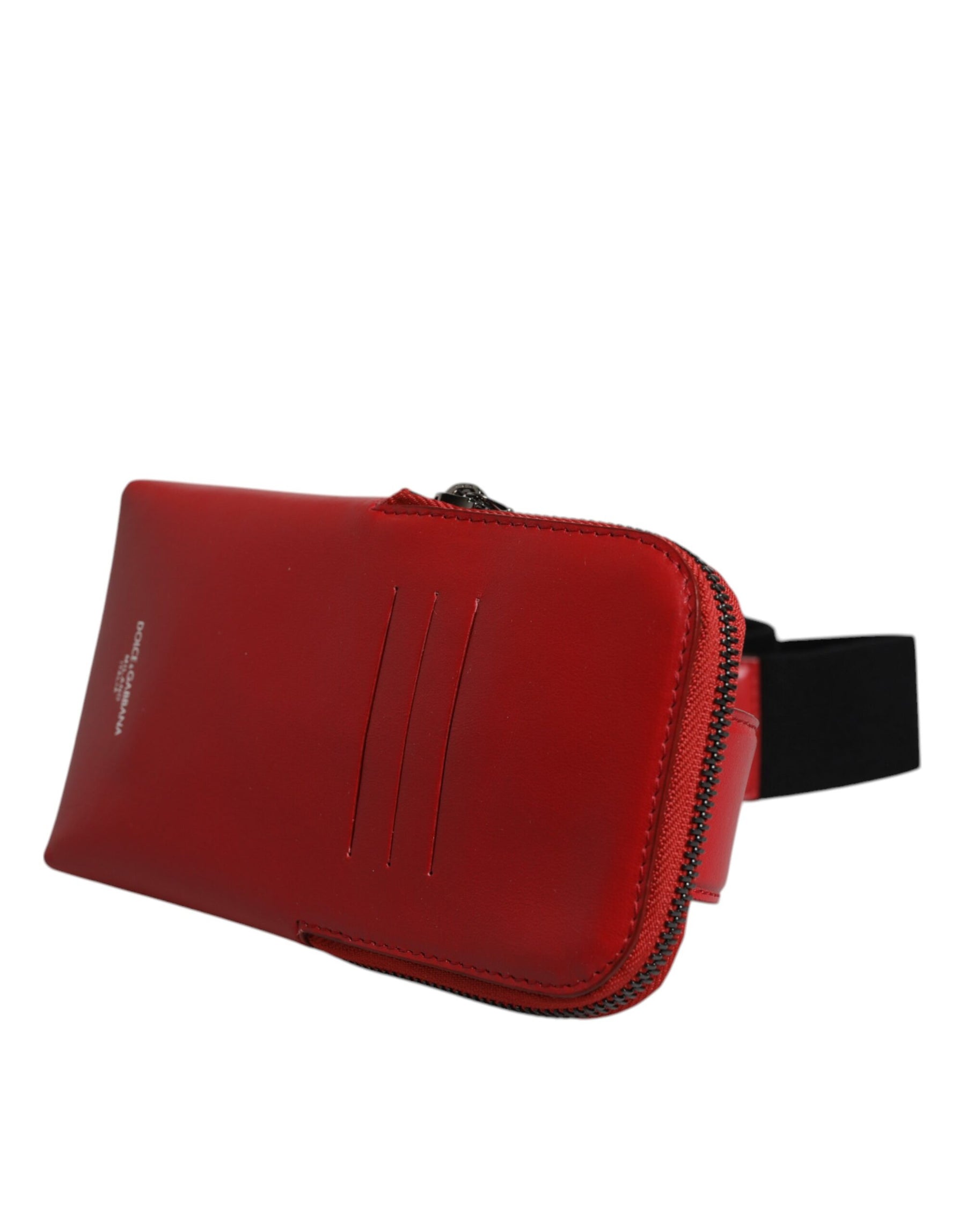Dolce & Gabbana Red Calfskin Logo Purse Phone Belt Waist Bag | Regal Royce