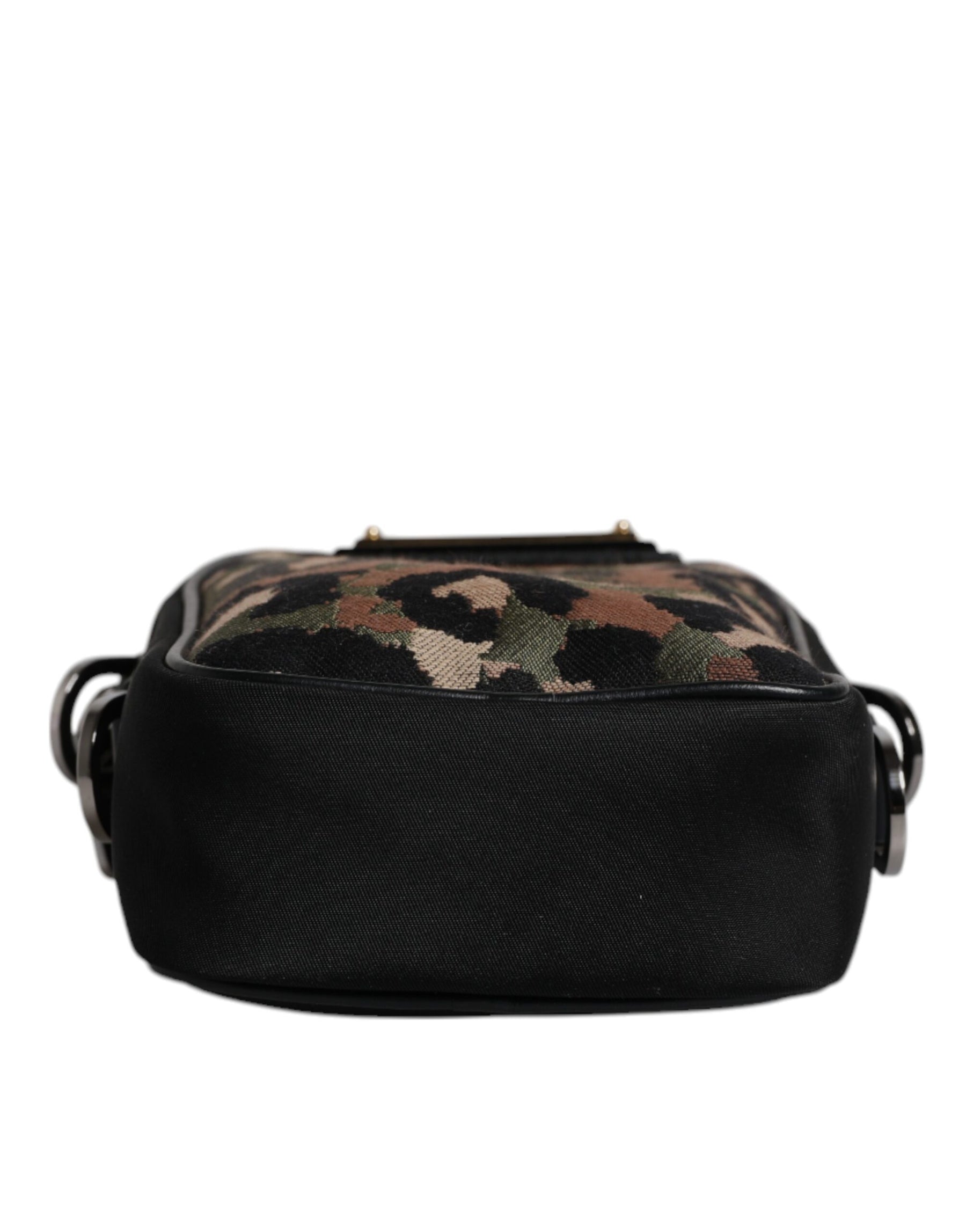 Dolce & Gabbana Multicolor Leopard Jacquard Logo Plaque Neck Strap Bag | Regal Royce