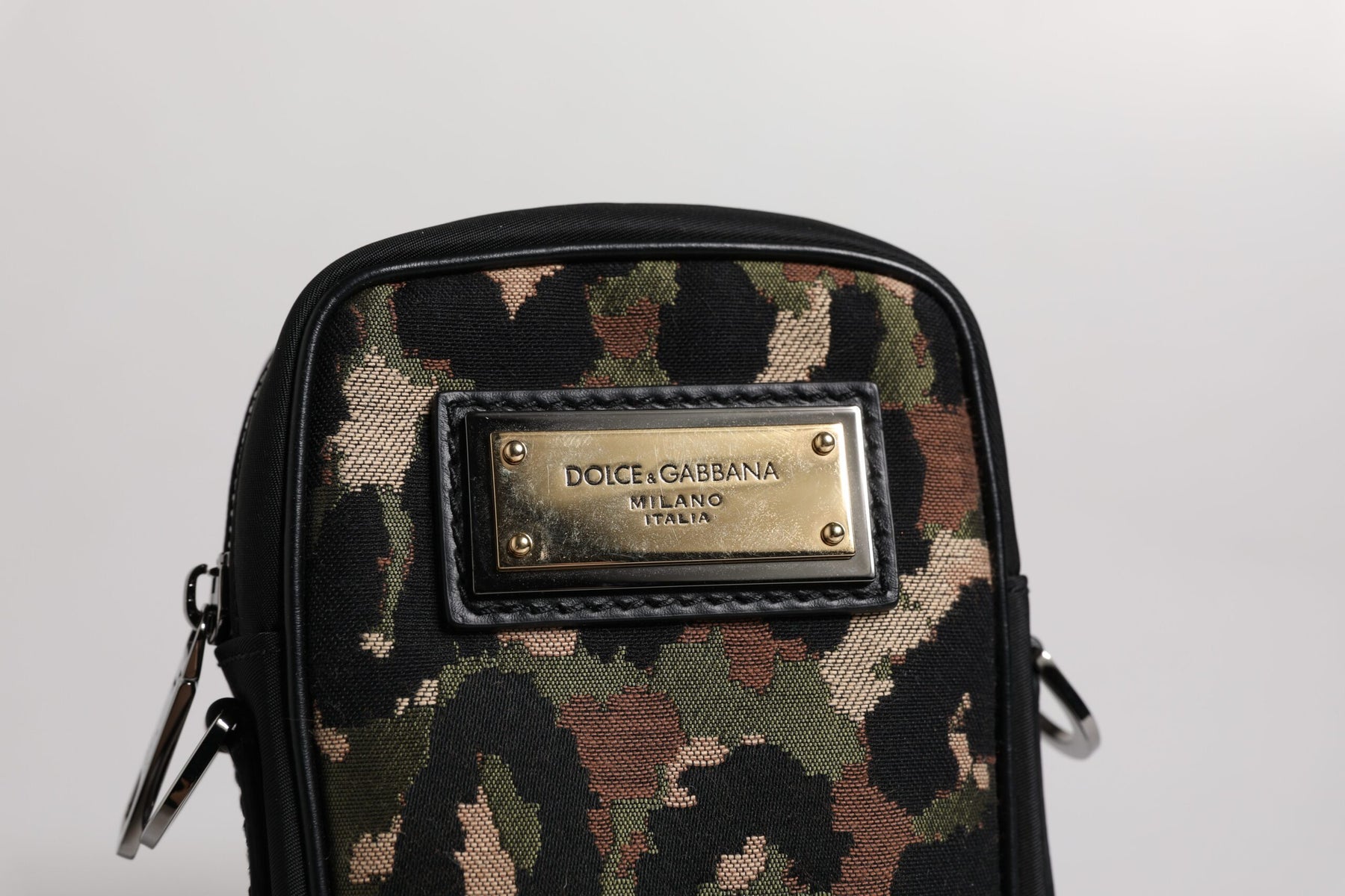 Dolce & Gabbana Multicolor Leopard Jacquard Logo Plaque Neck Strap Bag | Regal Royce