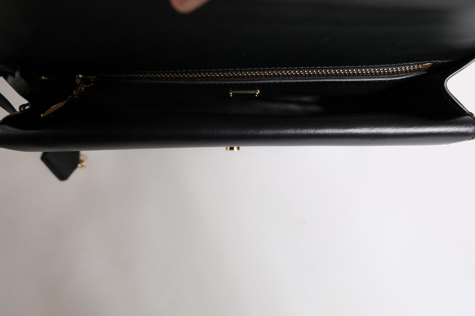 Dolce & Gabbana Black Leather Logo Plaque Document Briefcase Bag | Regal Royce