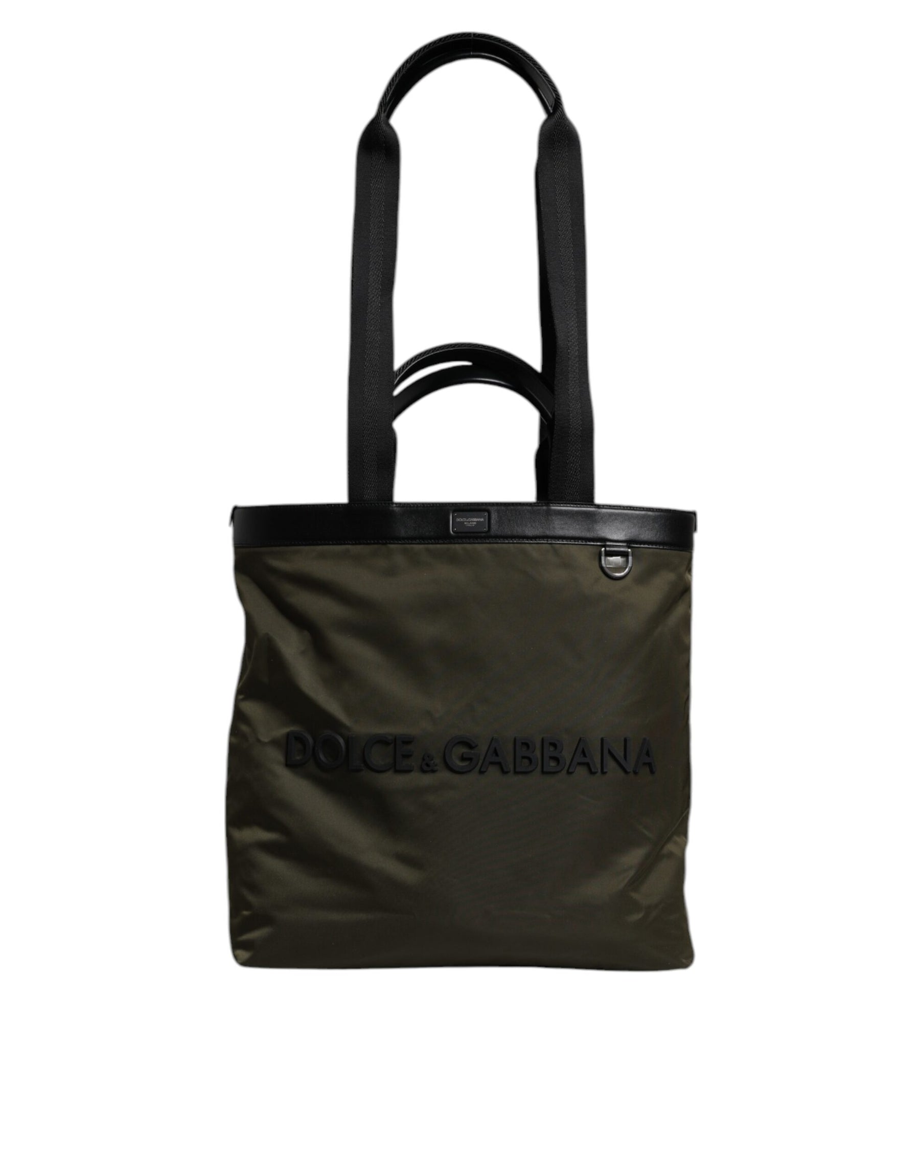 Dolce & Gabbana Military Green Nylon Shoulder Strap Tote Bag | Regal Royce