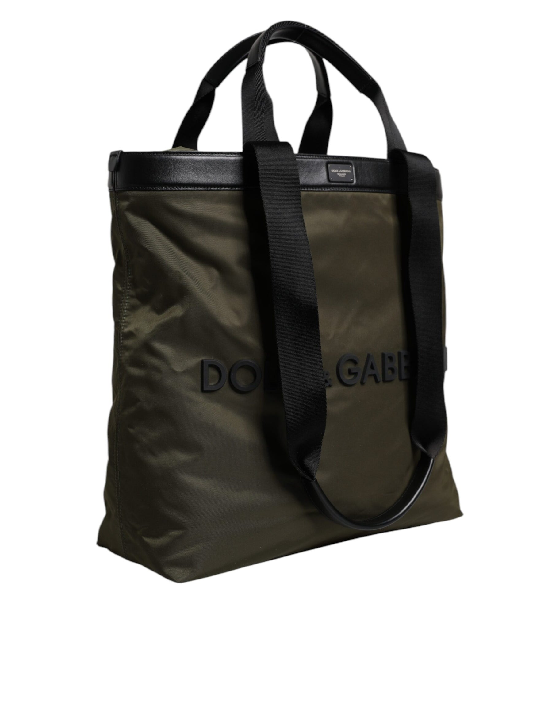 Dolce & Gabbana Military Green Nylon Shoulder Strap Tote Bag | Regal Royce