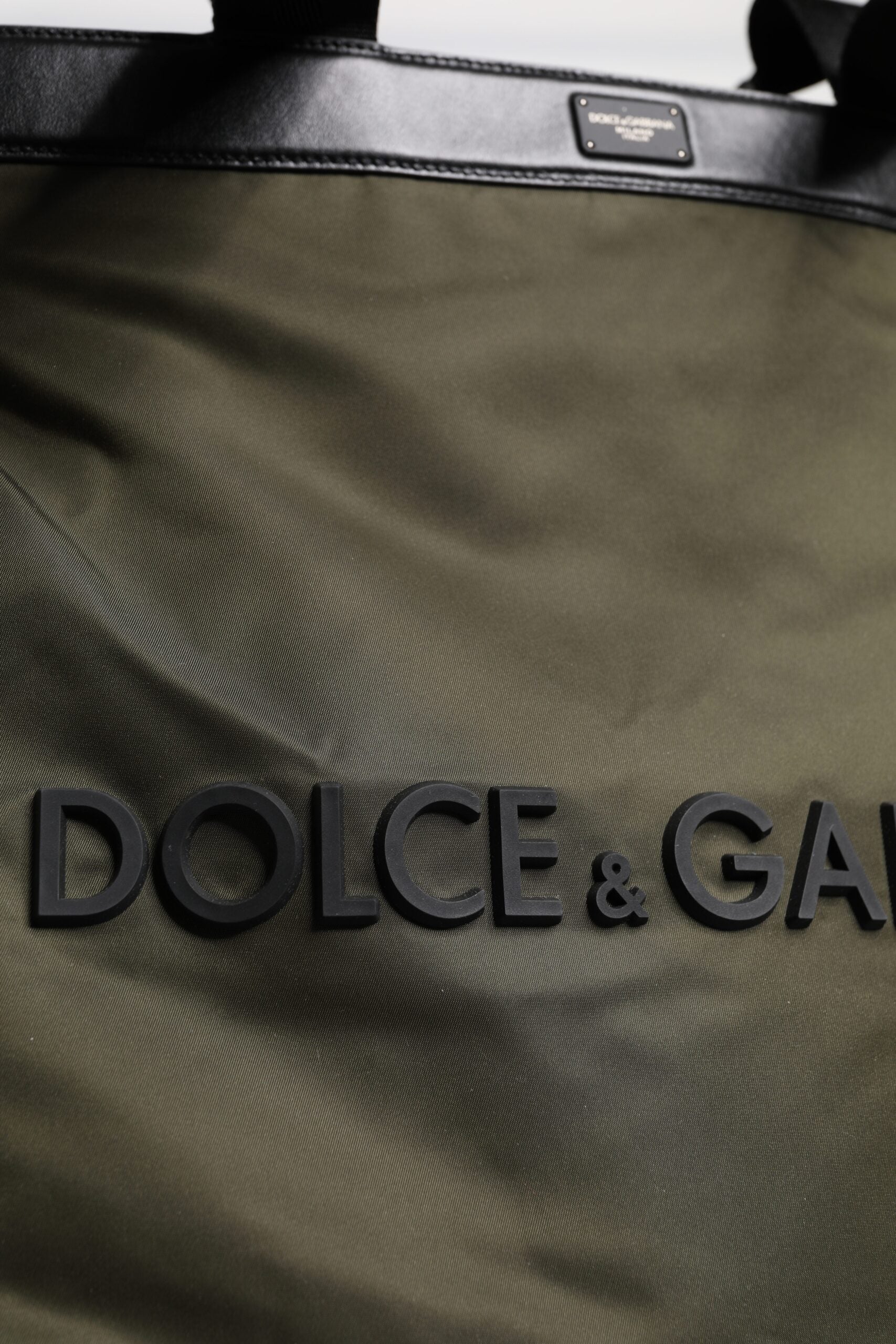 Dolce & Gabbana Military Green Nylon Shoulder Strap Tote Bag | Regal Royce