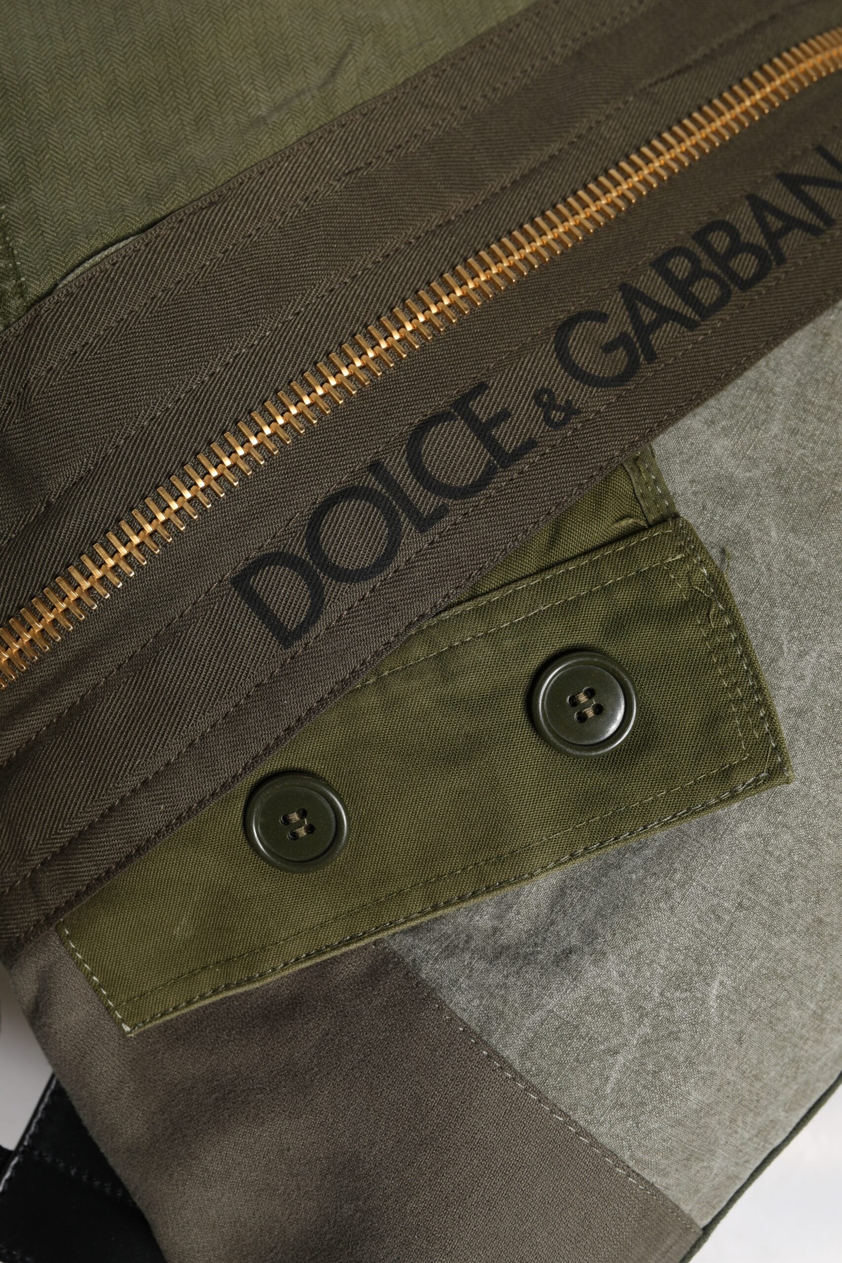 Dolce & Gabbana Military Green Patchwork Rucksack Backpack Bag | Regal Royce