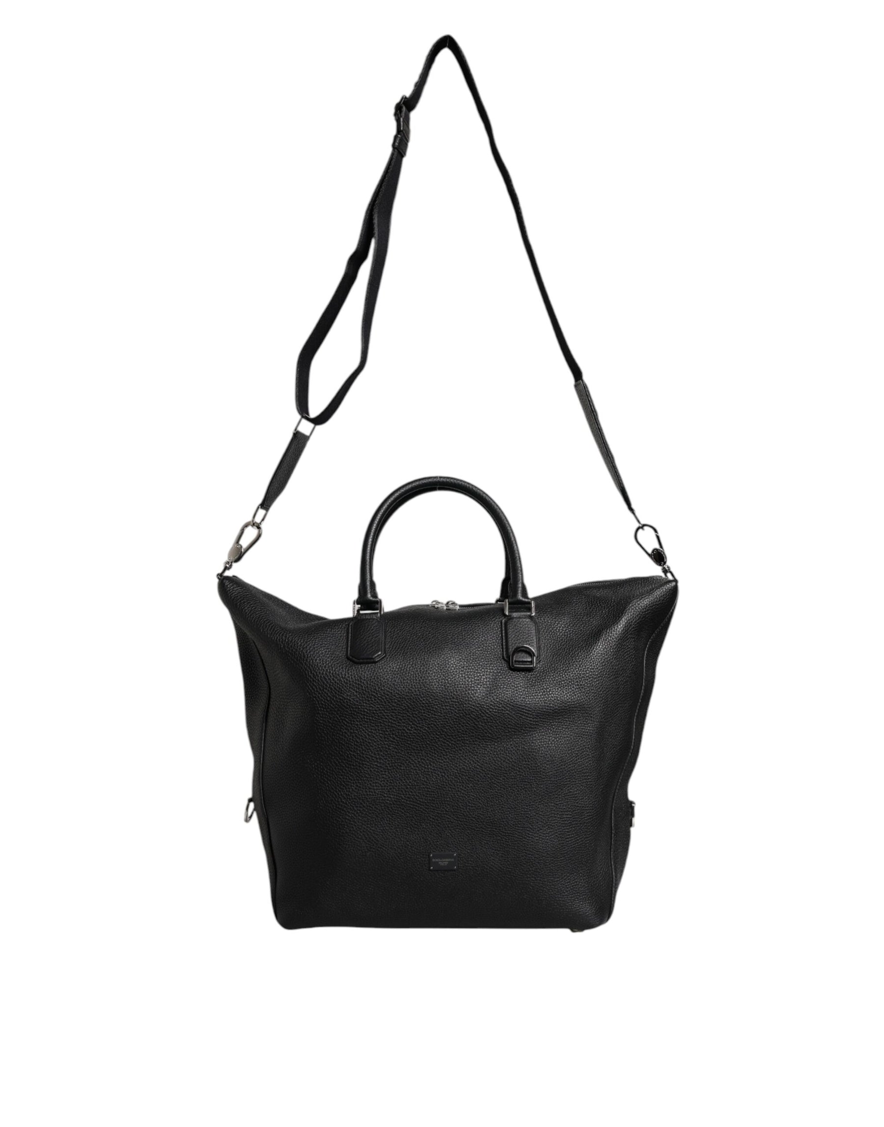 Dolce & Gabbana Black Calfskin Leather Hand Shoulder Duffle Bag | Regal Royce