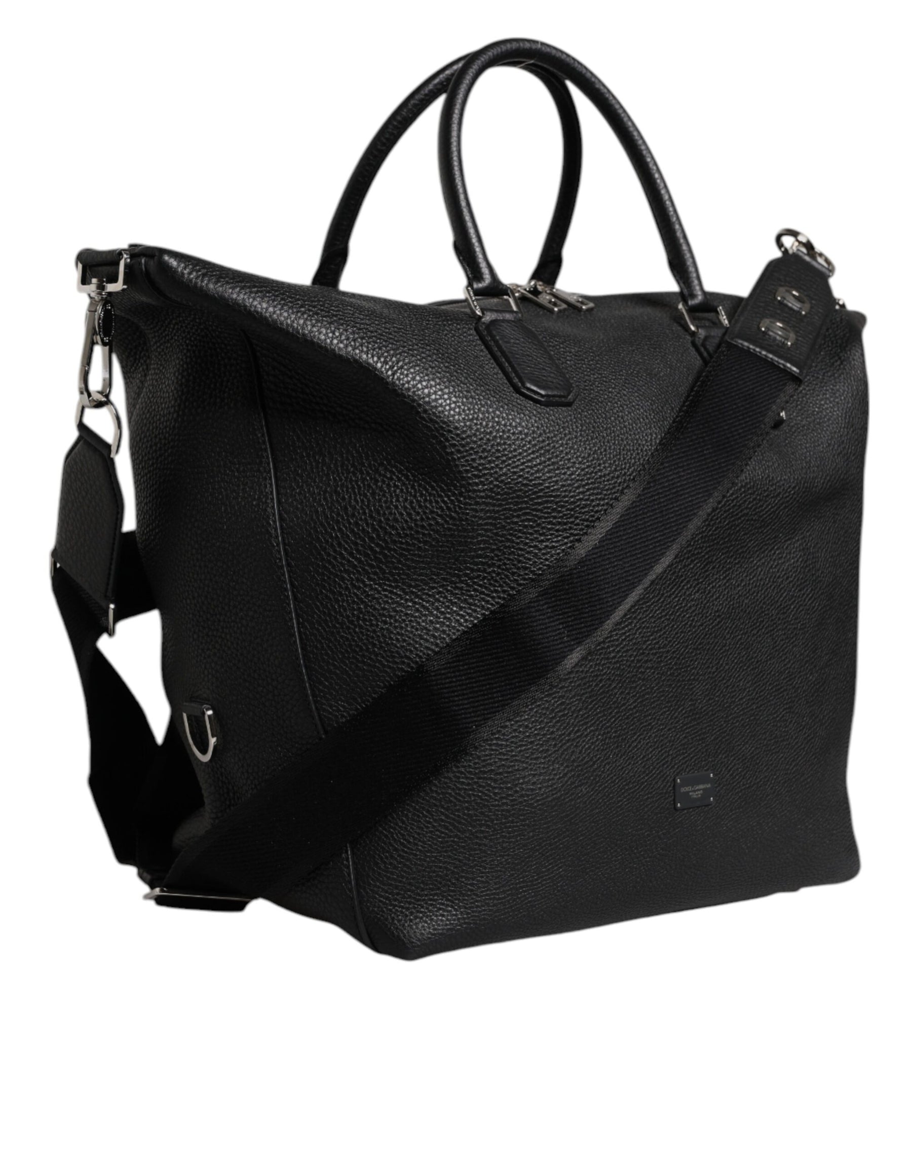 Dolce & Gabbana Black Calfskin Leather Hand Shoulder Duffle Bag | Regal Royce