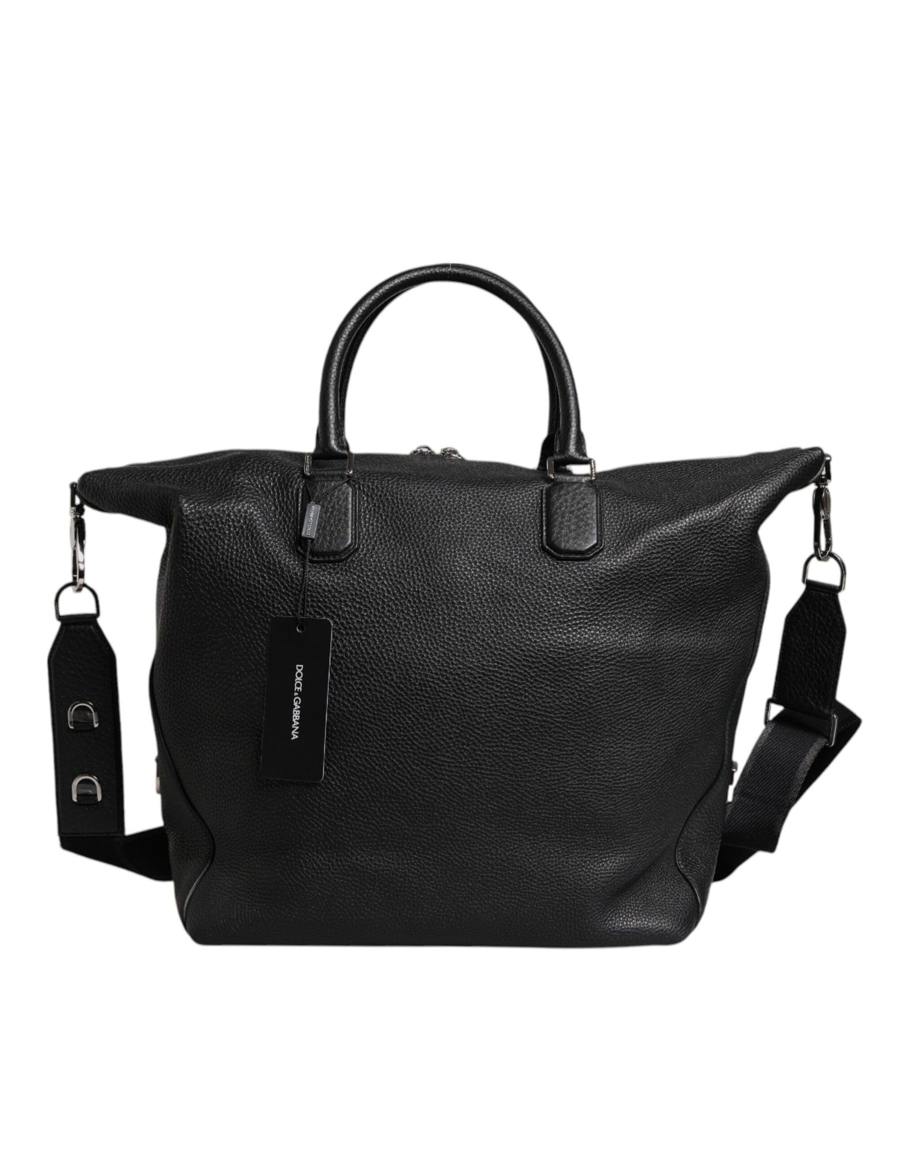 Dolce & Gabbana Black Calfskin Leather Hand Shoulder Duffle Bag | Regal Royce