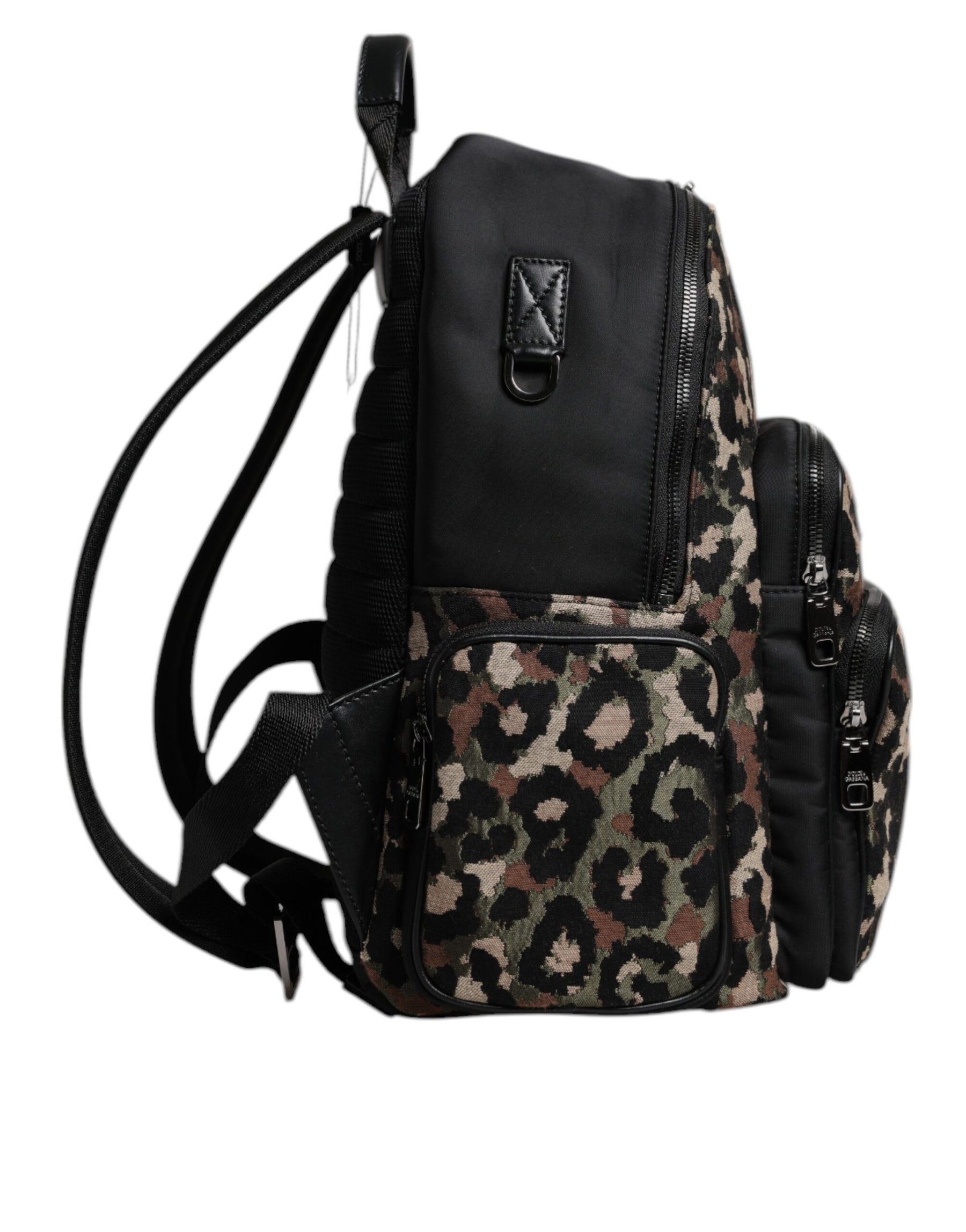 Dolce & Gabbana Multicolor Leopard Print DG Logo Plaque Men Backpack Bag | Regal Royce