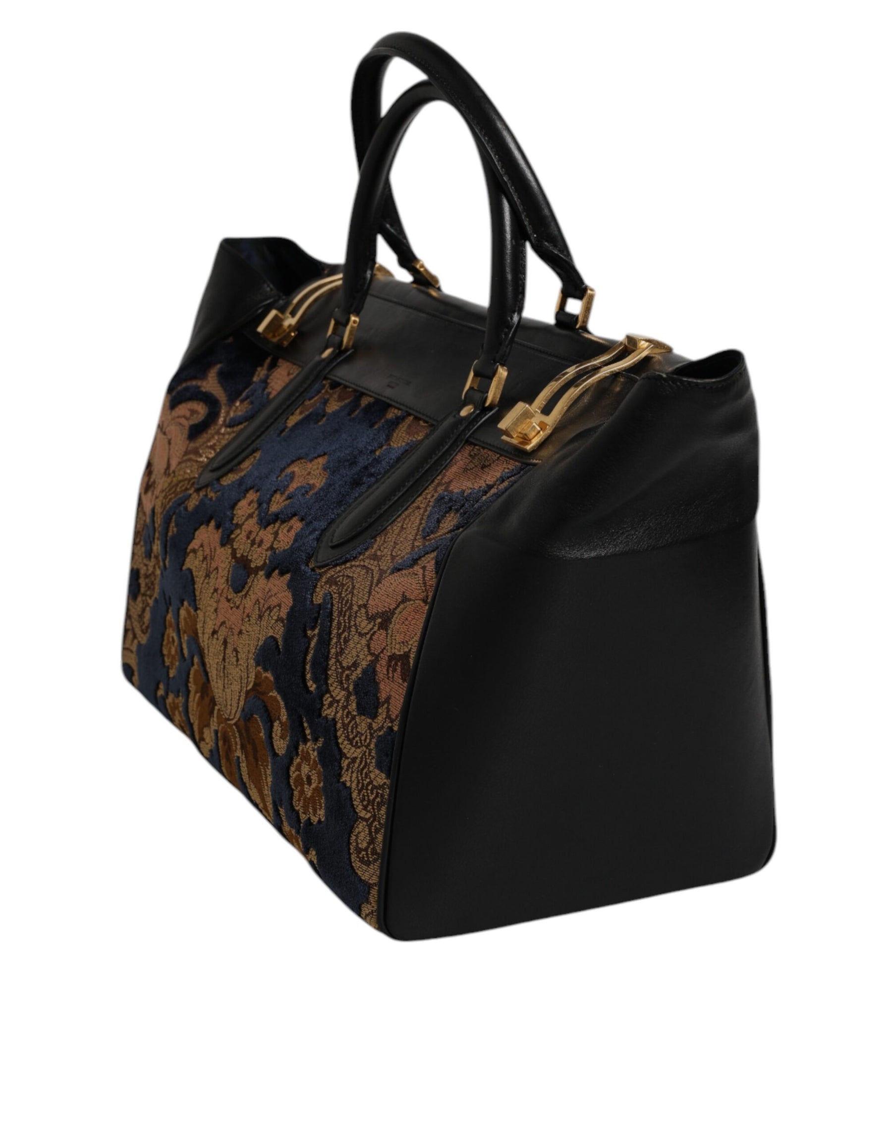 Dolce & Gabbana Black Floral Jacquard Handbag Shoulder Tote Bag | Regal Royce