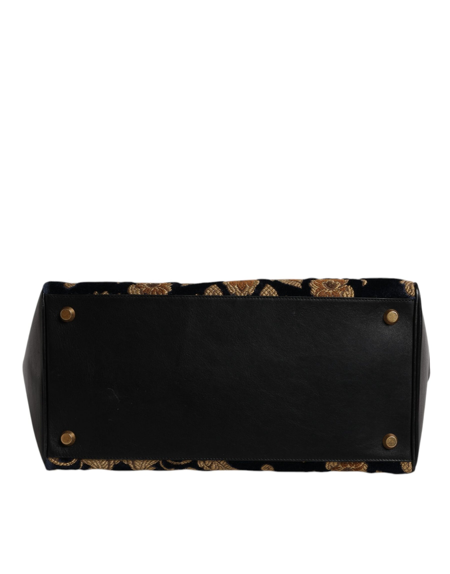Dolce & Gabbana Black Floral Jacquard Handbag Shoulder Tote Bag | Regal Royce