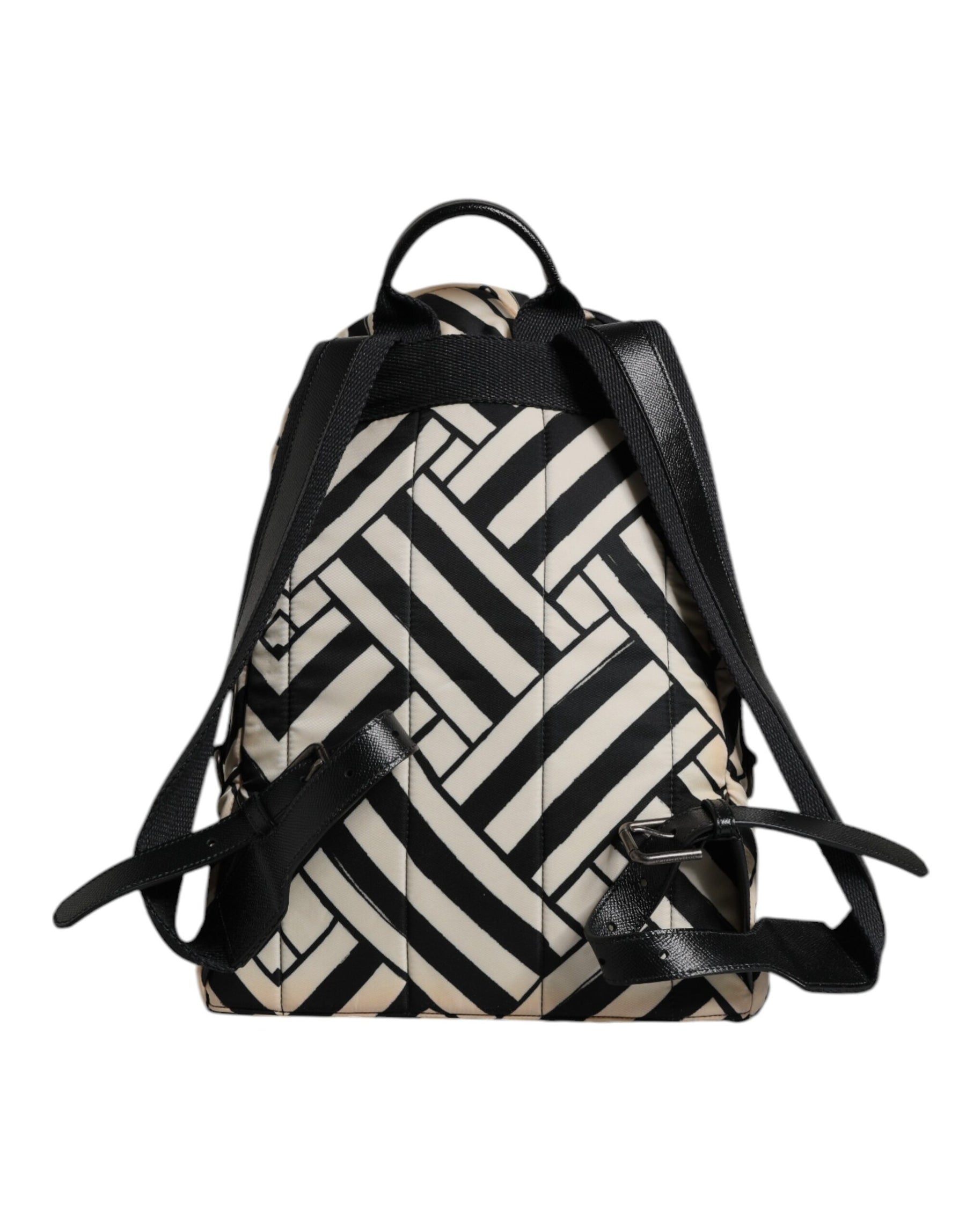 Dolce & Gabbana Black White Nylon Leather Travel Back Pack Bag | Regal Royce