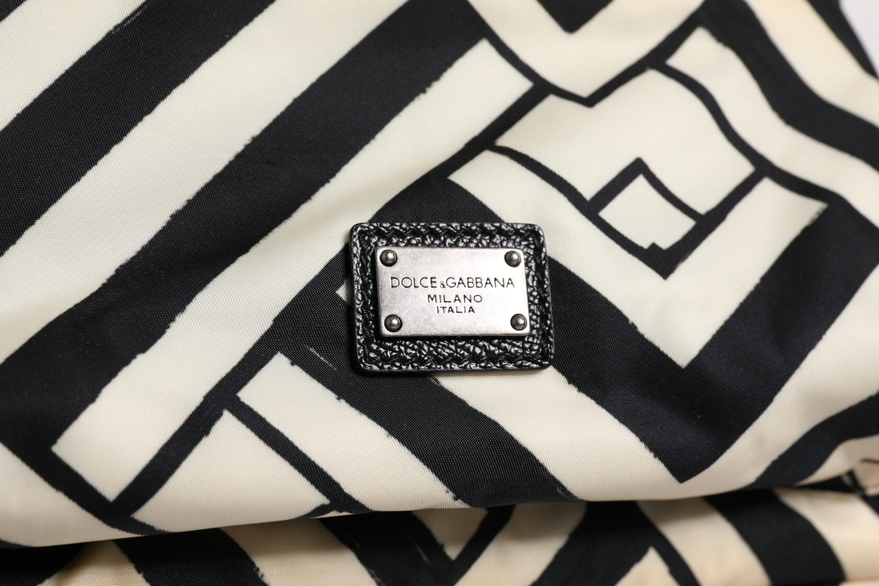 Dolce & Gabbana Black White Nylon Leather Travel Back Pack Bag | Regal Royce