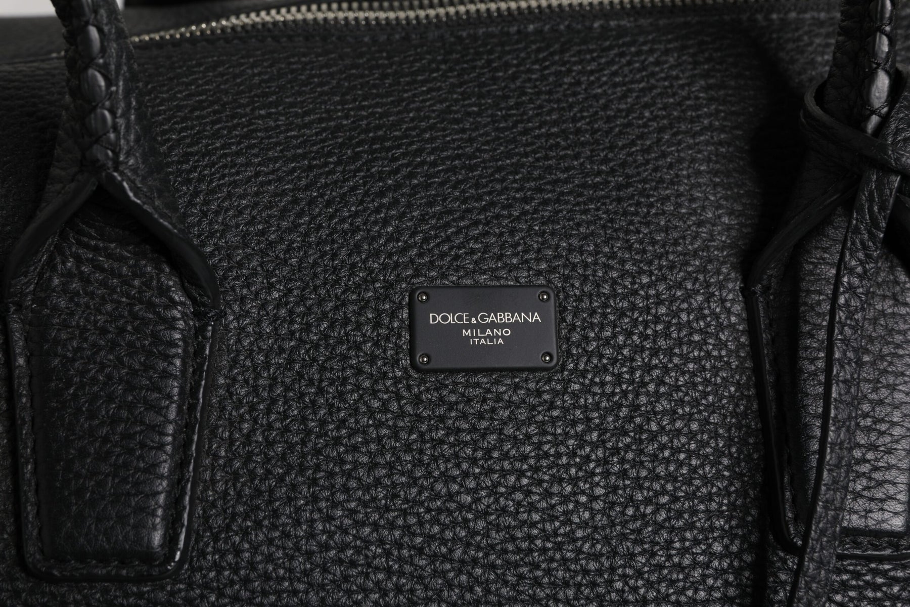 Dolce & Gabbana Black Calfskin Leather Hand Shoulder Duffle Bag | Regal Royce