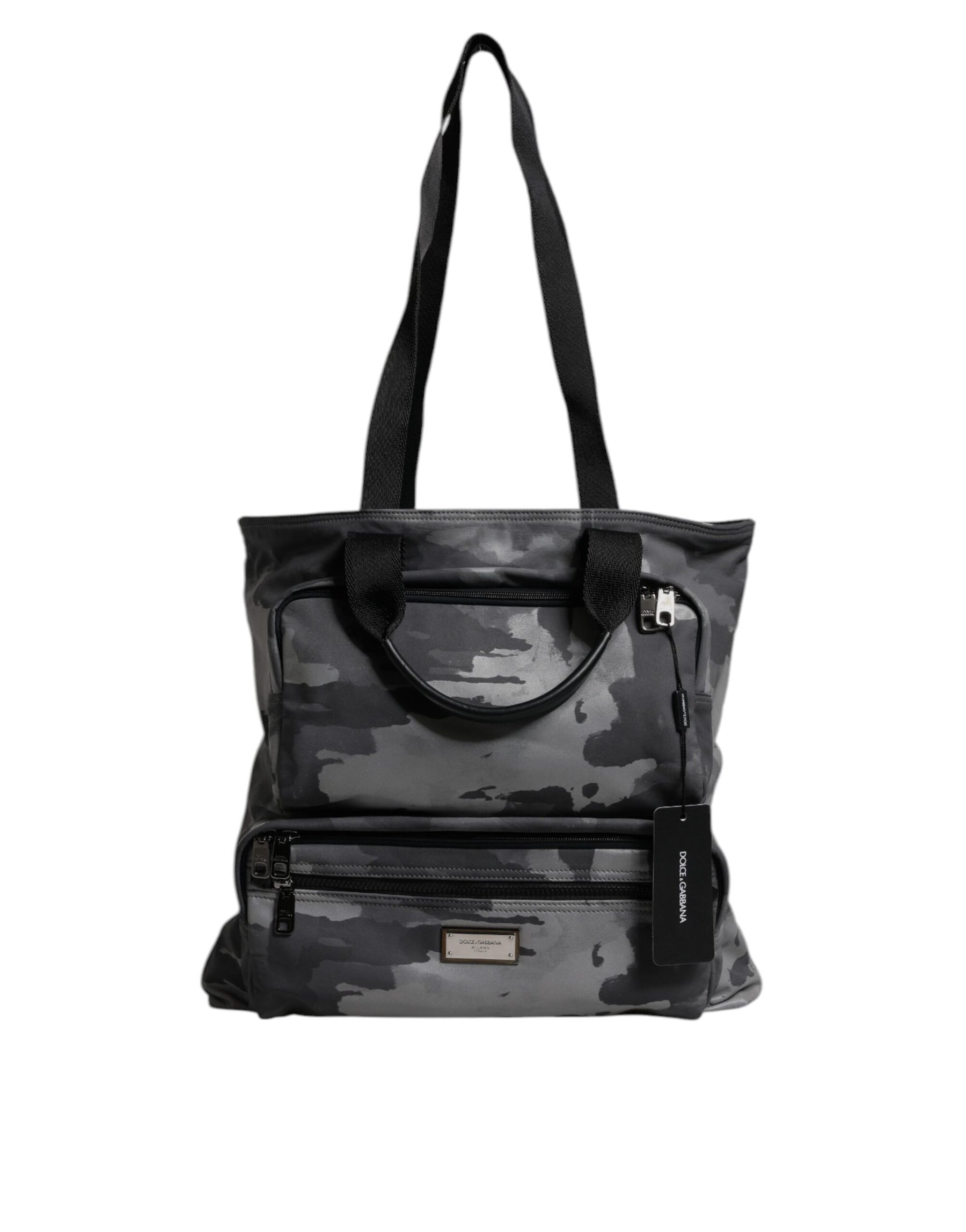 Dolce & Gabbana Black Camouflage Shoulder Strap Logo Plaque Bag | Regal Royce