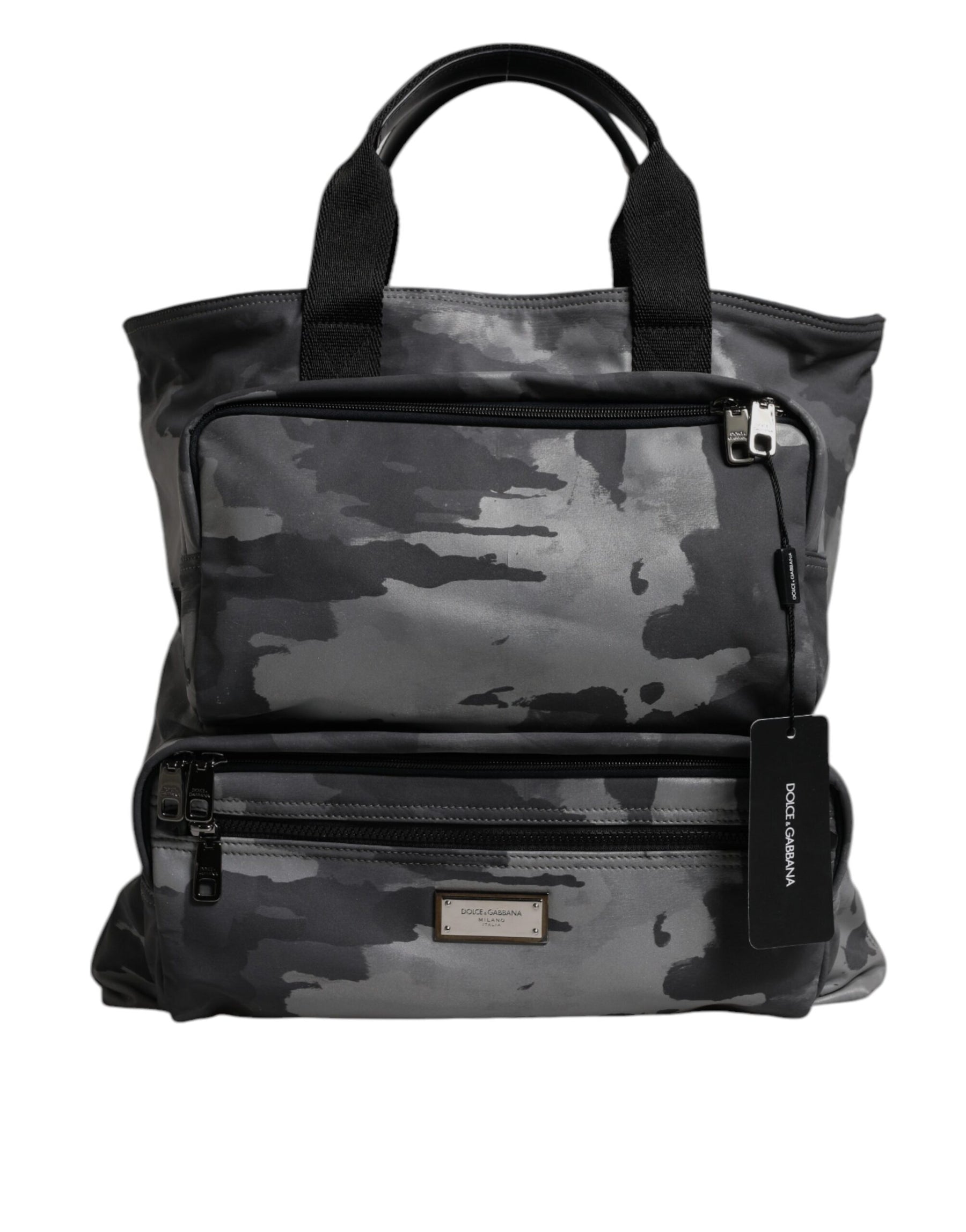 Dolce & Gabbana Black Camouflage Shoulder Strap Logo Plaque Bag | Regal Royce