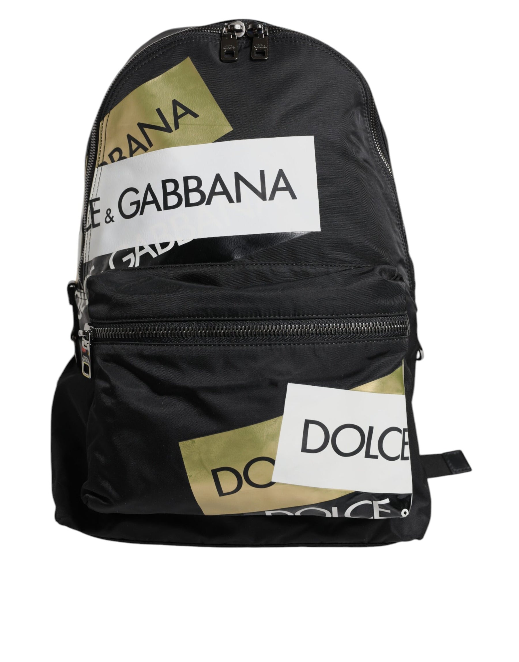 Dolce & Gabbana Black Logo Tape Polyamide School Travel Backpack Bag | Regal Royce