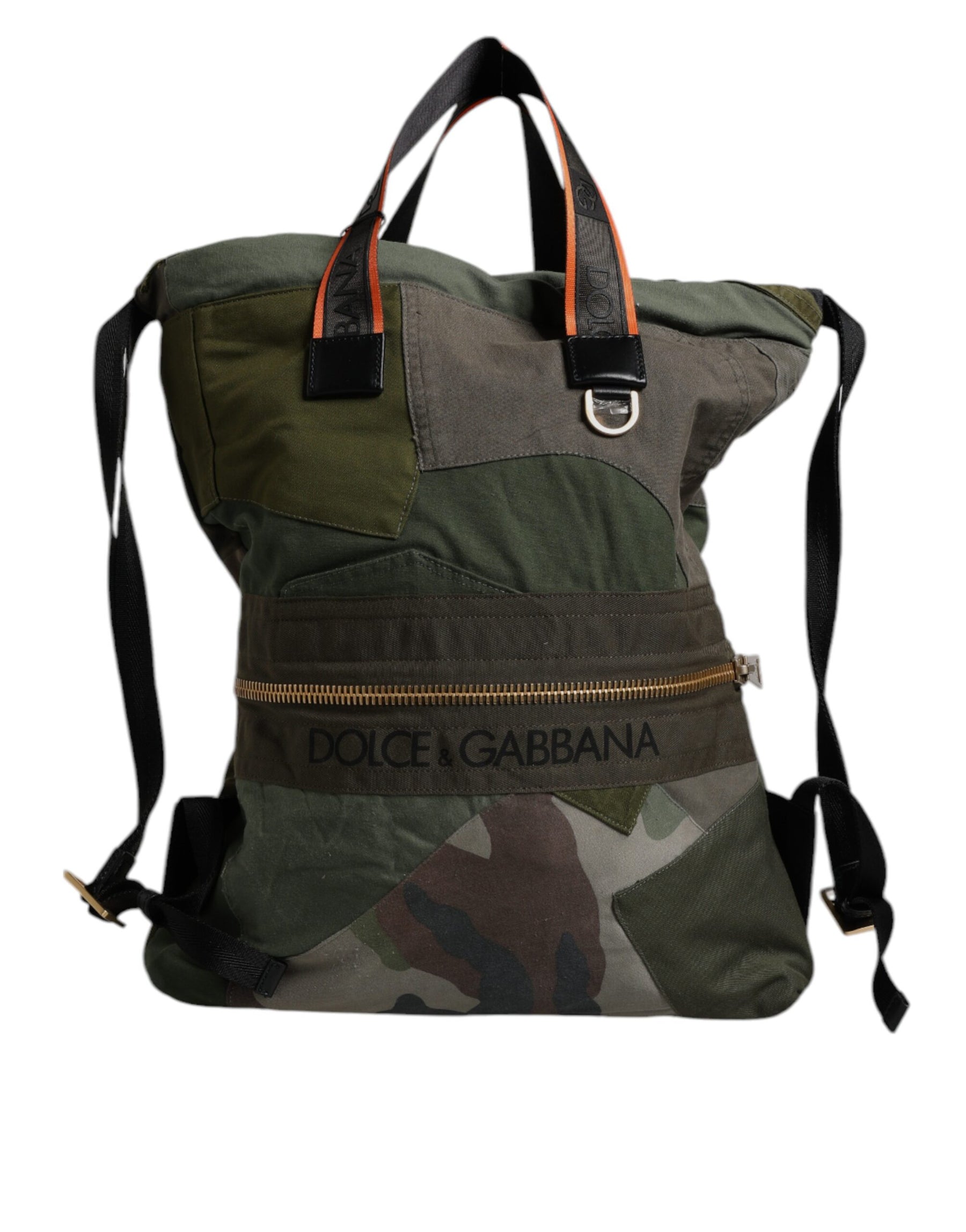 Dolce & Gabbana Military Green Patchwork Rucksack Backpack Bag | Regal Royce