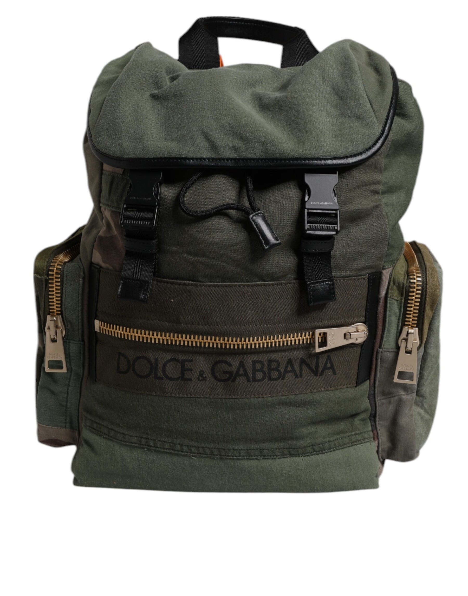Dolce & Gabbana Military Green Patchwork Travel Backpack Bag | Regal Royce