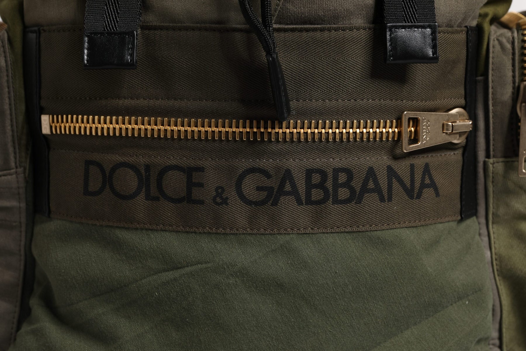 Dolce & Gabbana Military Green Patchwork Travel Backpack Bag | Regal Royce