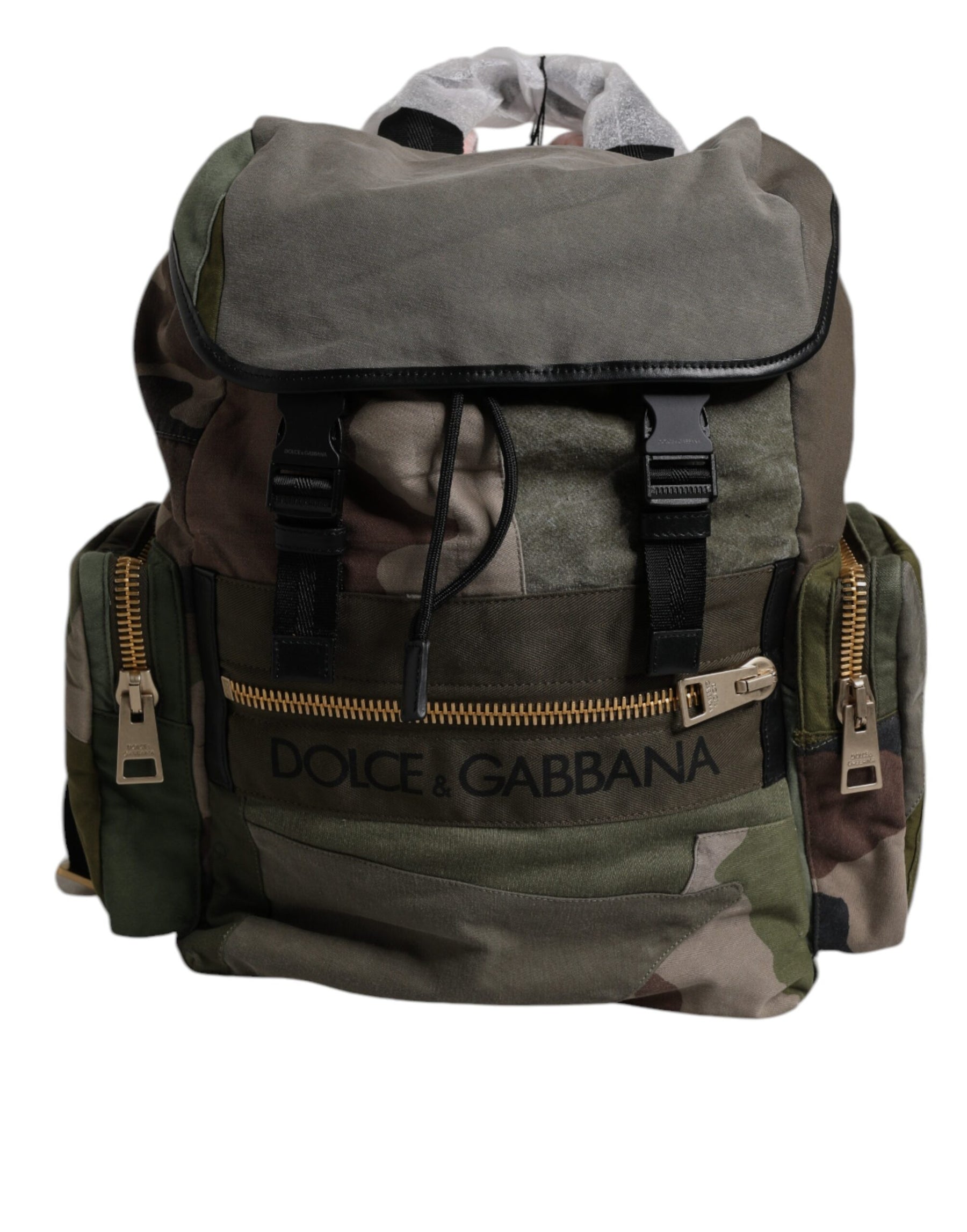 Dolce & Gabbana Military Green Patchwork School Backpack Bag | Regal Royce